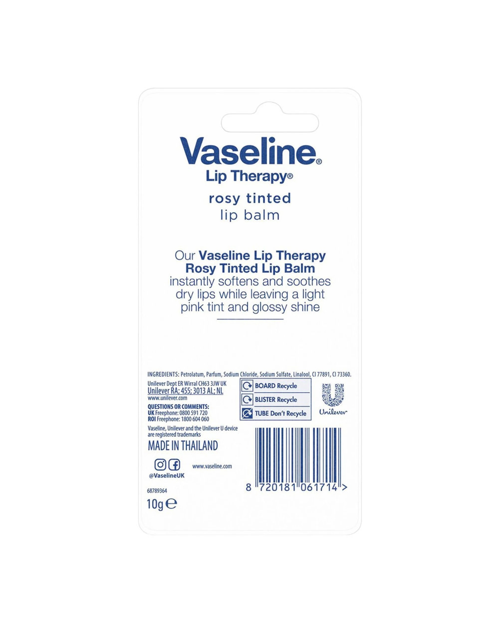 3 Vaseline Lip Therapy Lip Balm 10g Rosy Tinted, 3 of 4