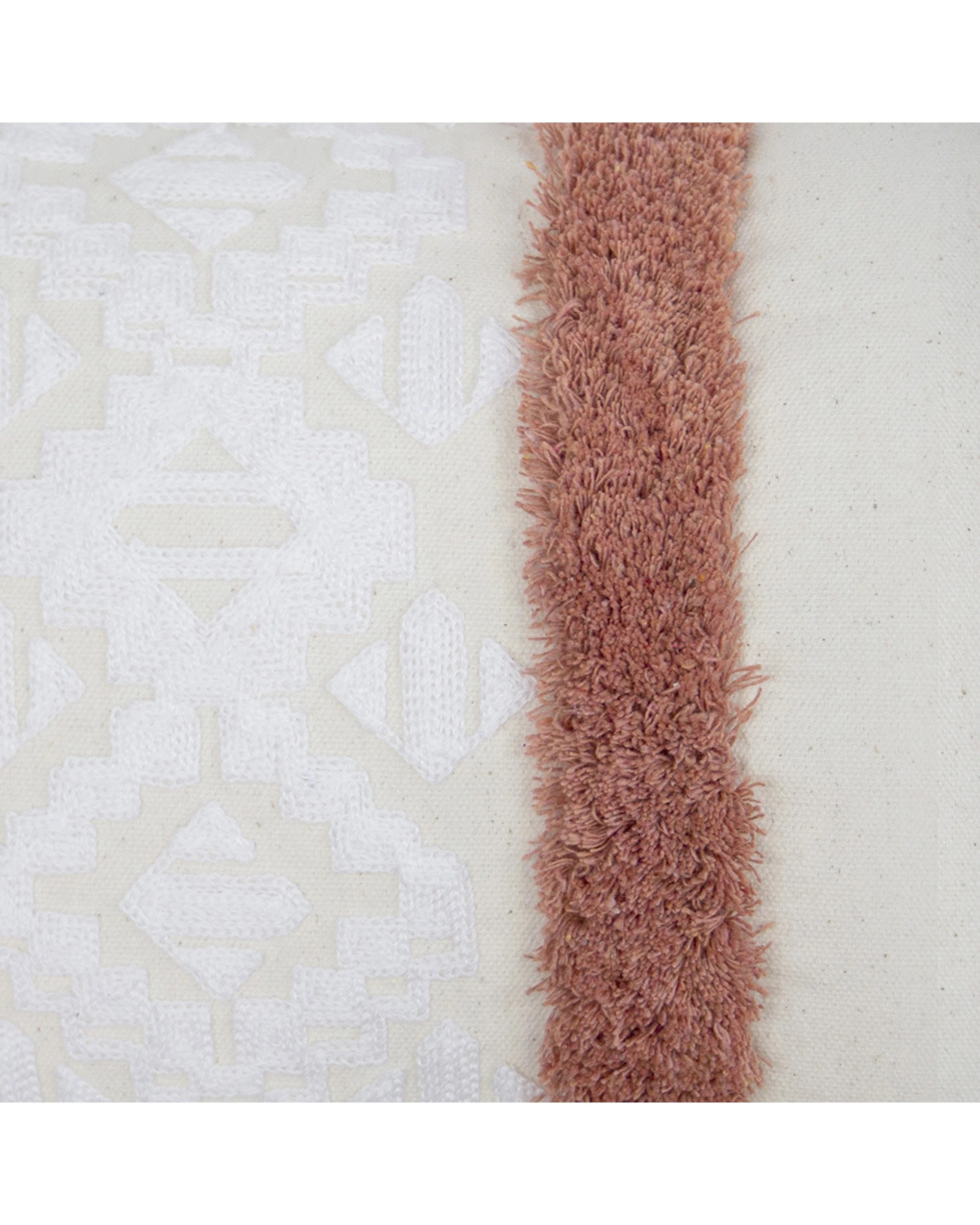 2 Bambury Sedona Tufted Embroidery Rectangle Cushion  Clay - Red, 2 of 3