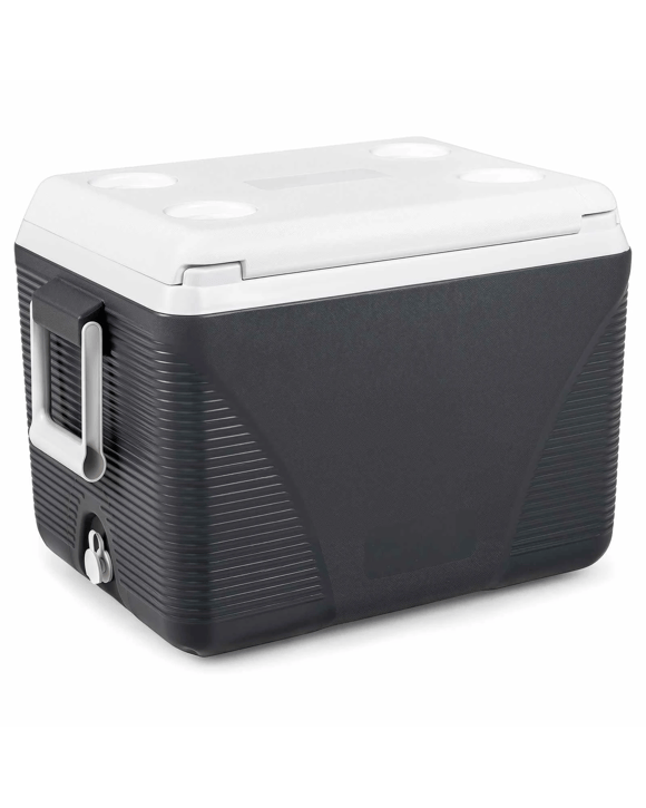 Costway 41L Portable Hard Cooler Injection Molded Insulated Ice Chest w/4 Cup Holder - Black