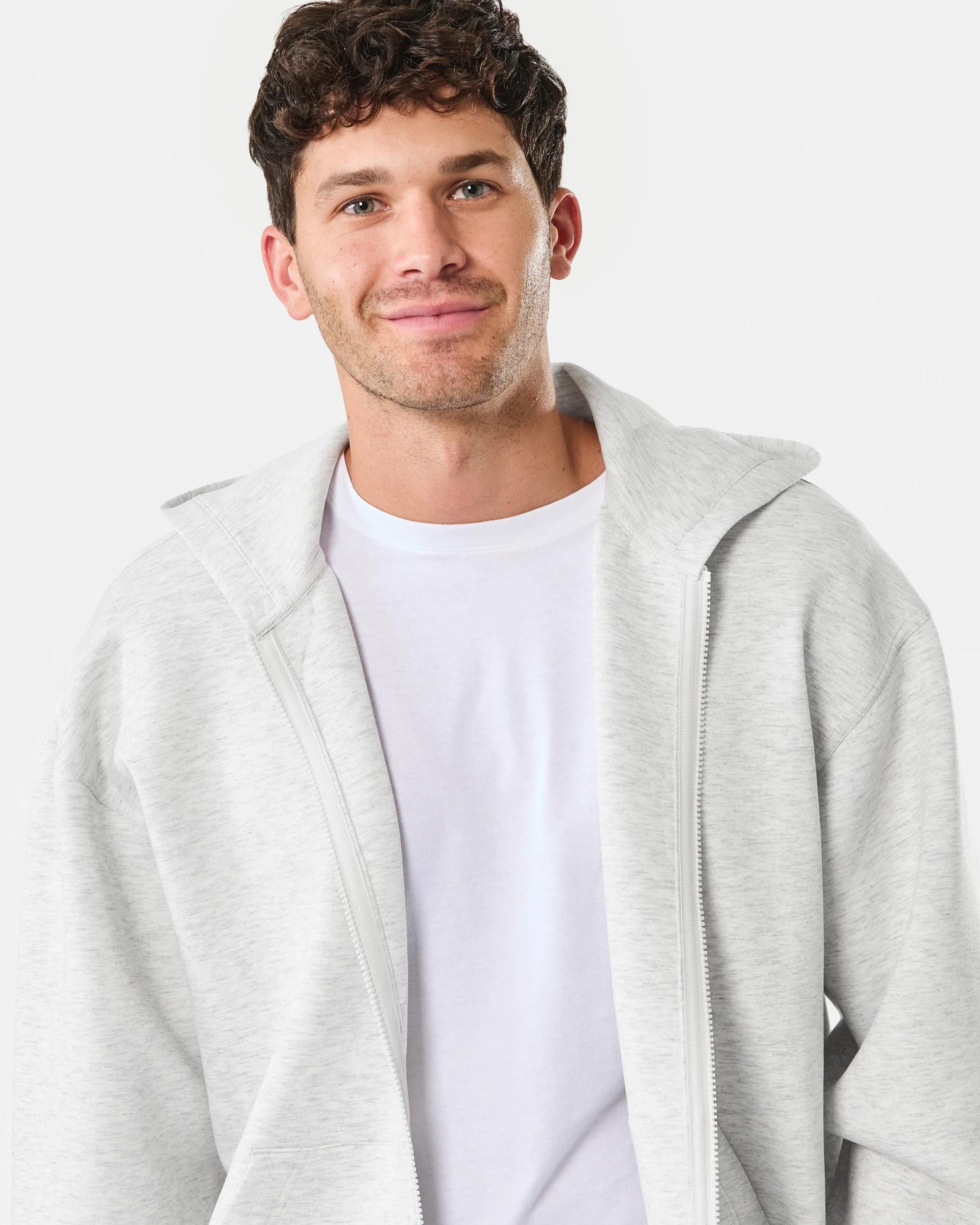 5 Oversized Scuba Zip Through Sweatshirt Ice Marle, 5 of 8