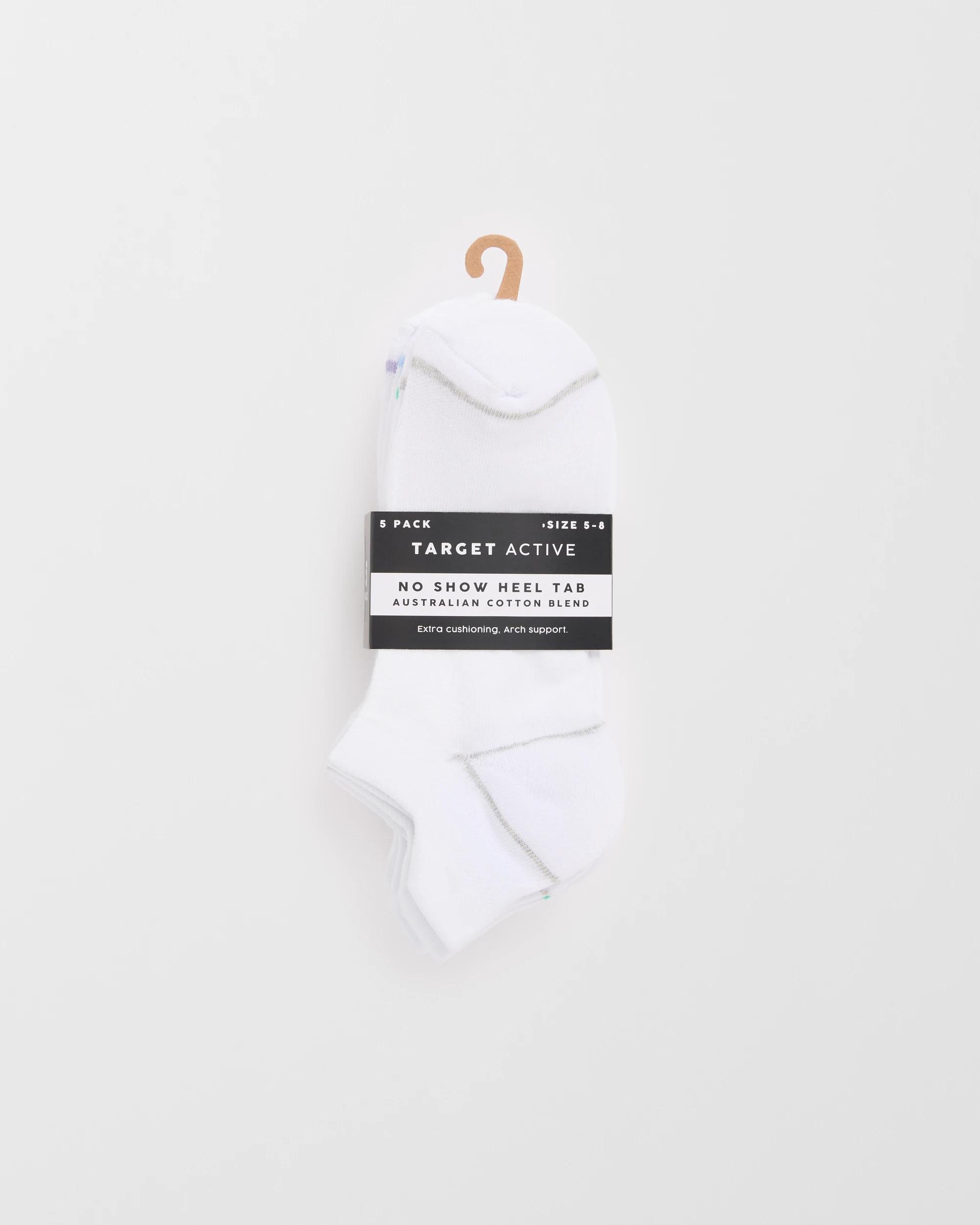 3 Target Woman Australian Cotton Blend 5 Pack No Show Sports Socks WHITE, 3 of 3