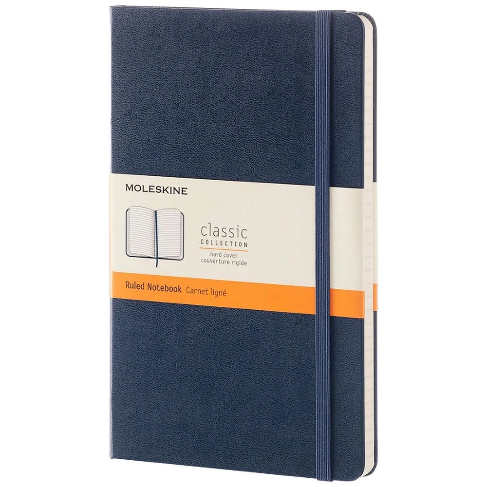 1 Moleskine Hardcover Ruled Large Notebook 240pg Blue, 1 of 6