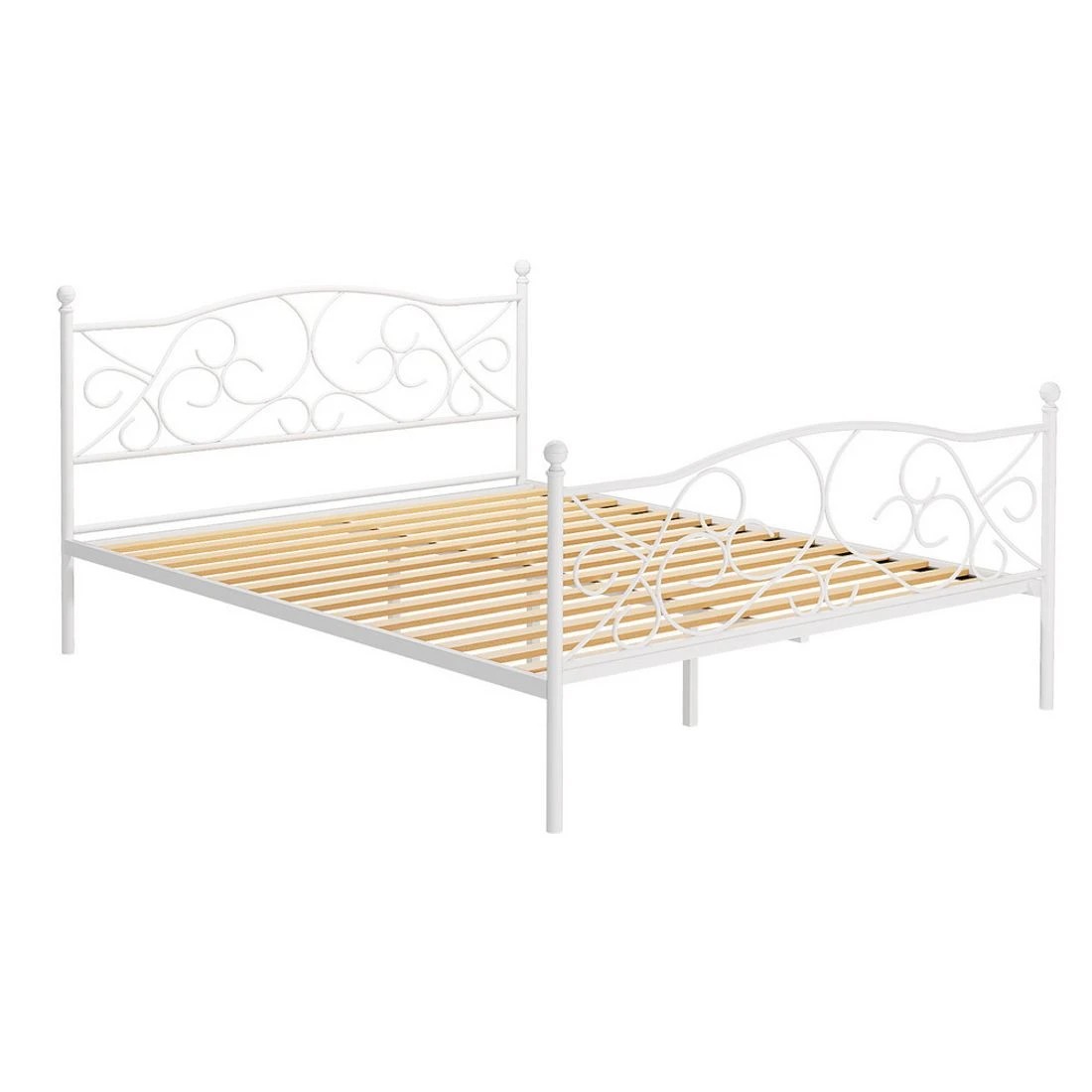 1 Artiss Bed Frame Queen Size Metal Frame GROA - White, 1 of 7