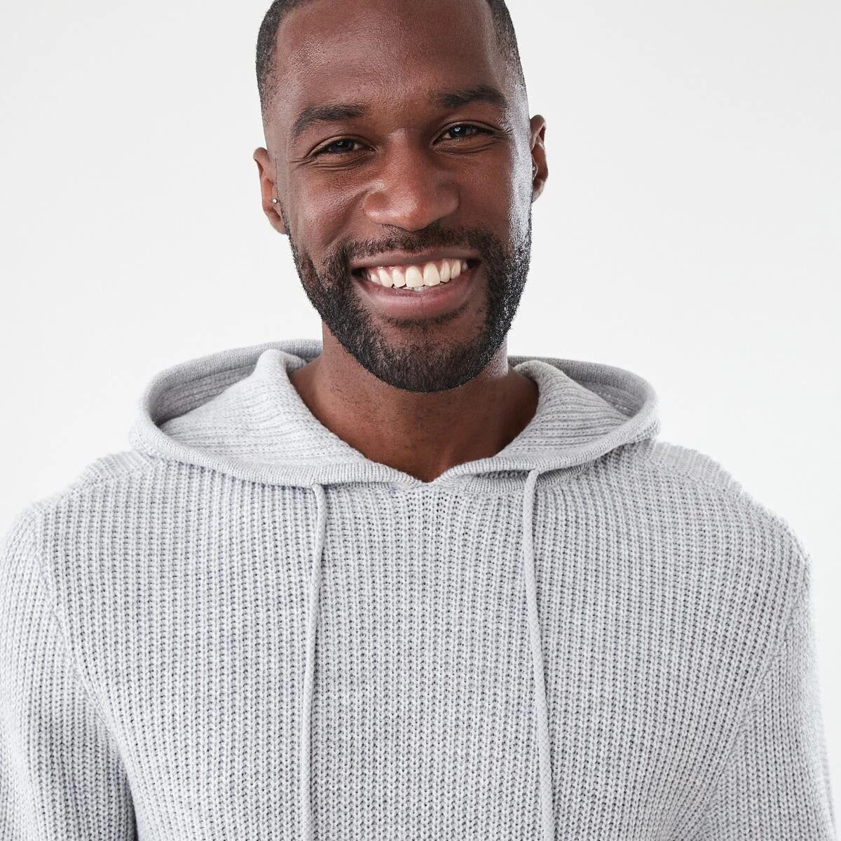 4 Hooded Knit Pullover Grey Marle, 4 of 6