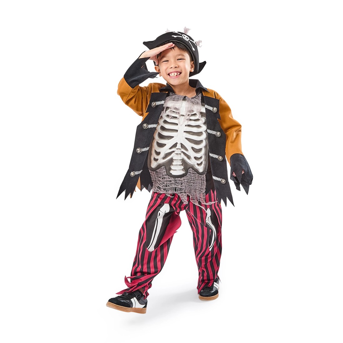 1 3 Piece Zombie Pirate Costume - Ages 6-8, 1 of 10
