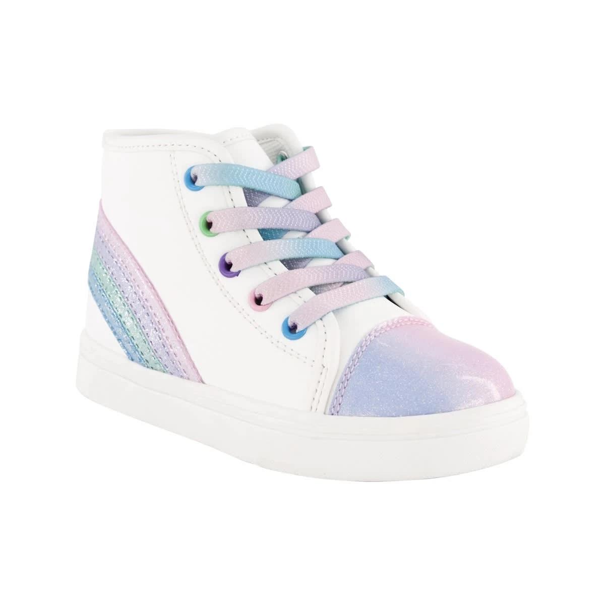 3 Junior Light Up High Top Shoes Rainbow, 3 of 6