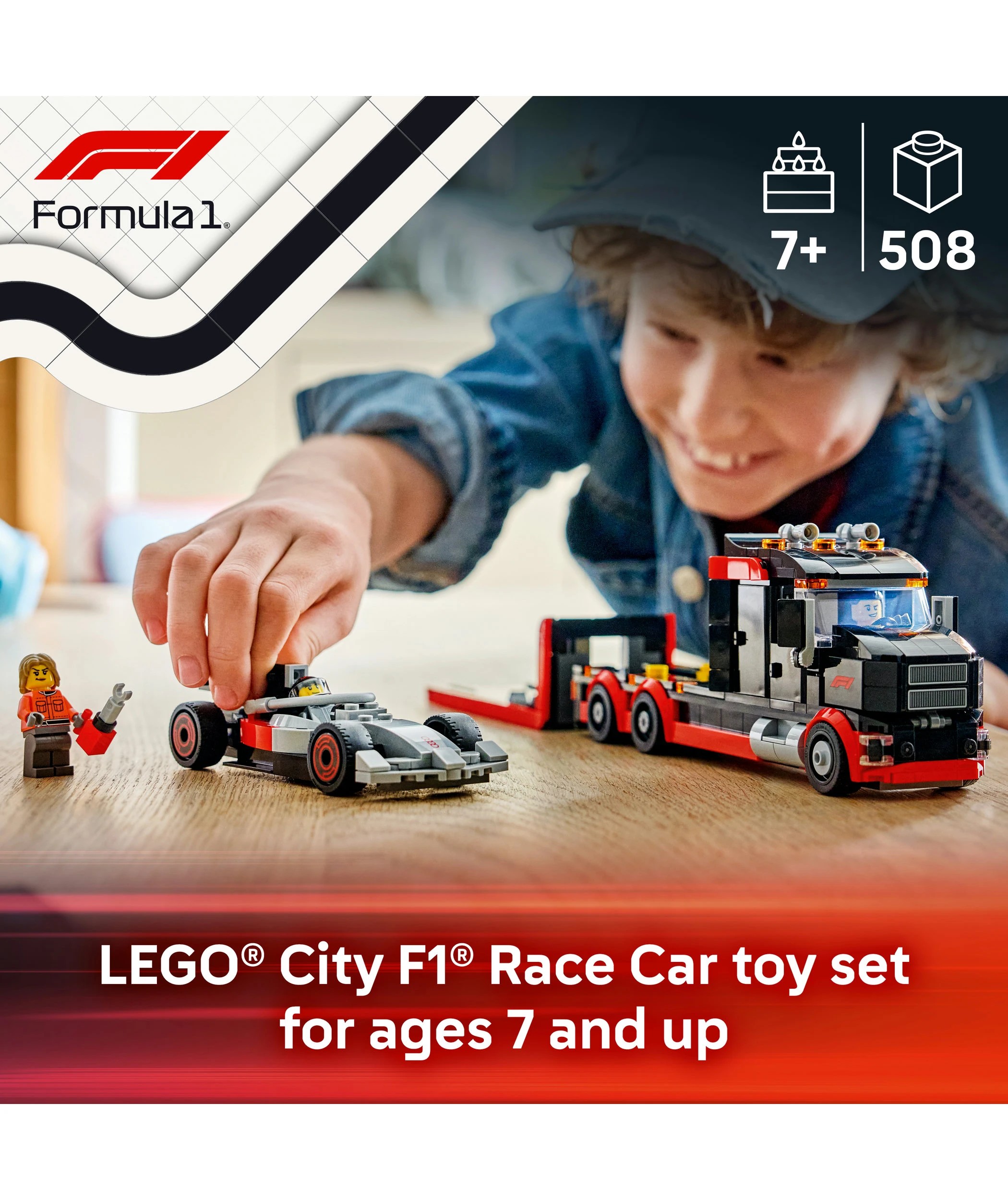 3 LEGO City F1 Display Truck with Audi F1 Race Car 60493, 3 of 10
