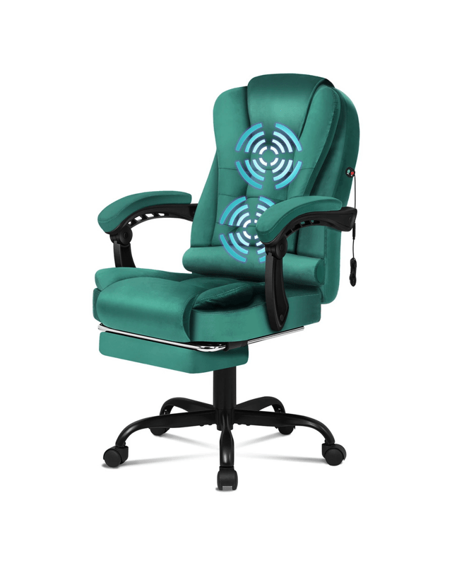 Alfordson Massage Office Chair Footrest Executive Gaming Racing Velvet Seat - G