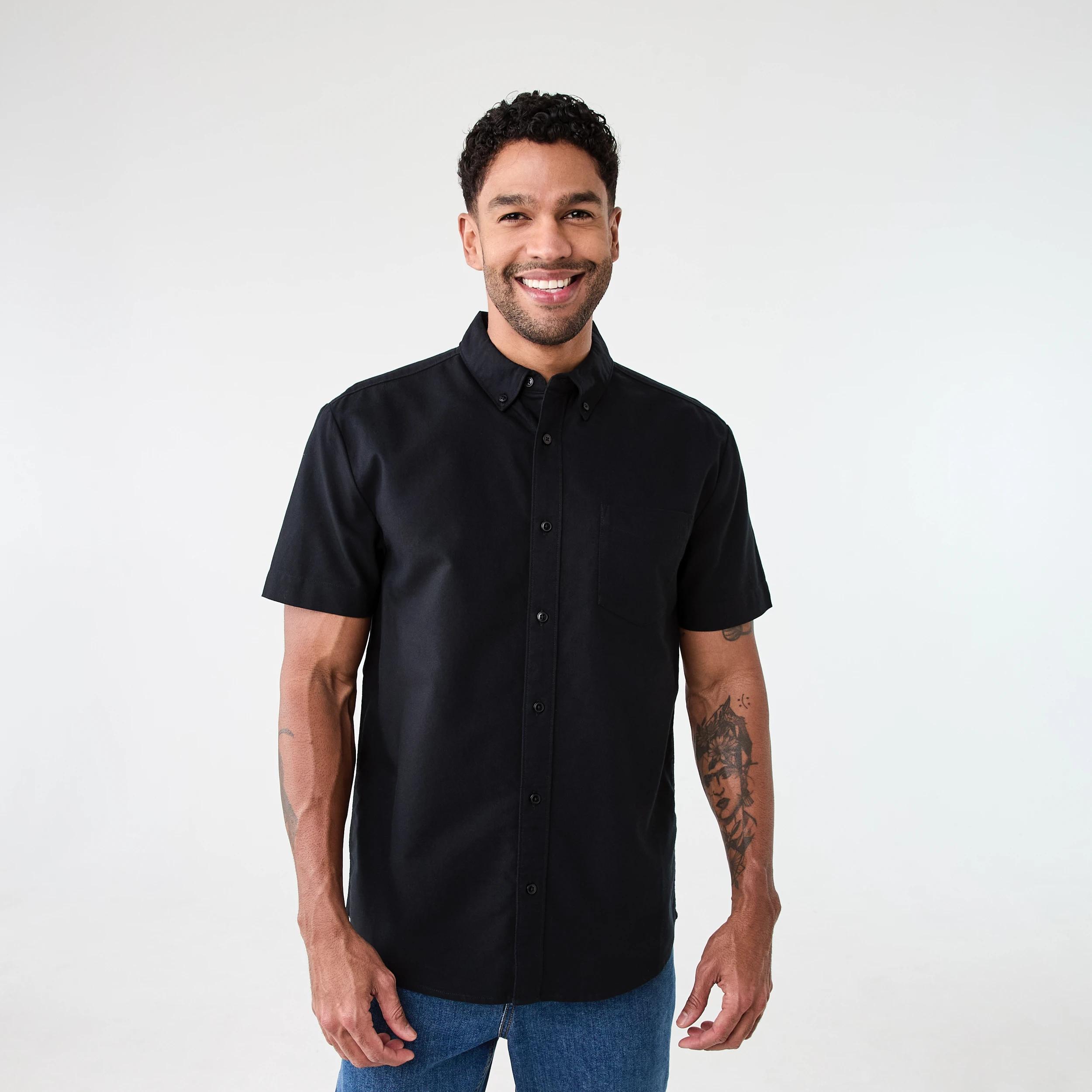 1 Short Sleeve Oxford Shirt BLACK, 1 of 6