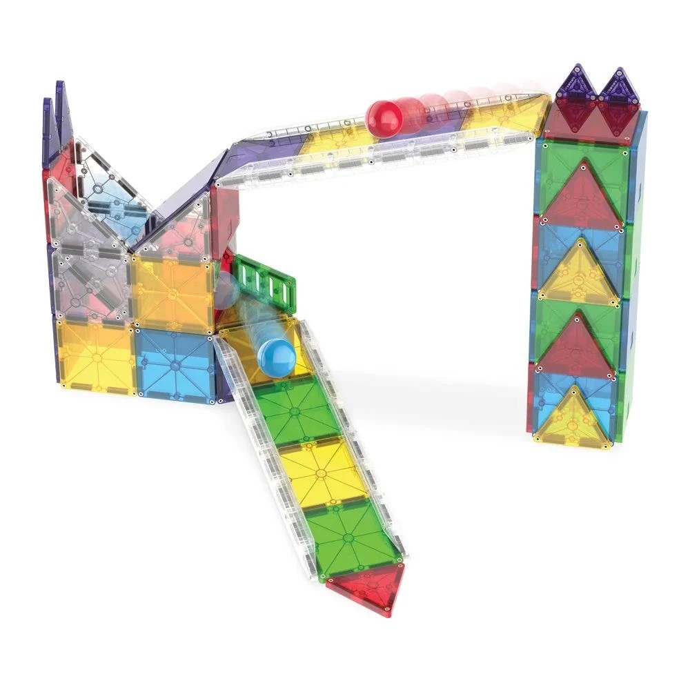 Magna-Tiles Rail Racers Deluxe Magnetic Racetrack Building Set 90 Piece ...