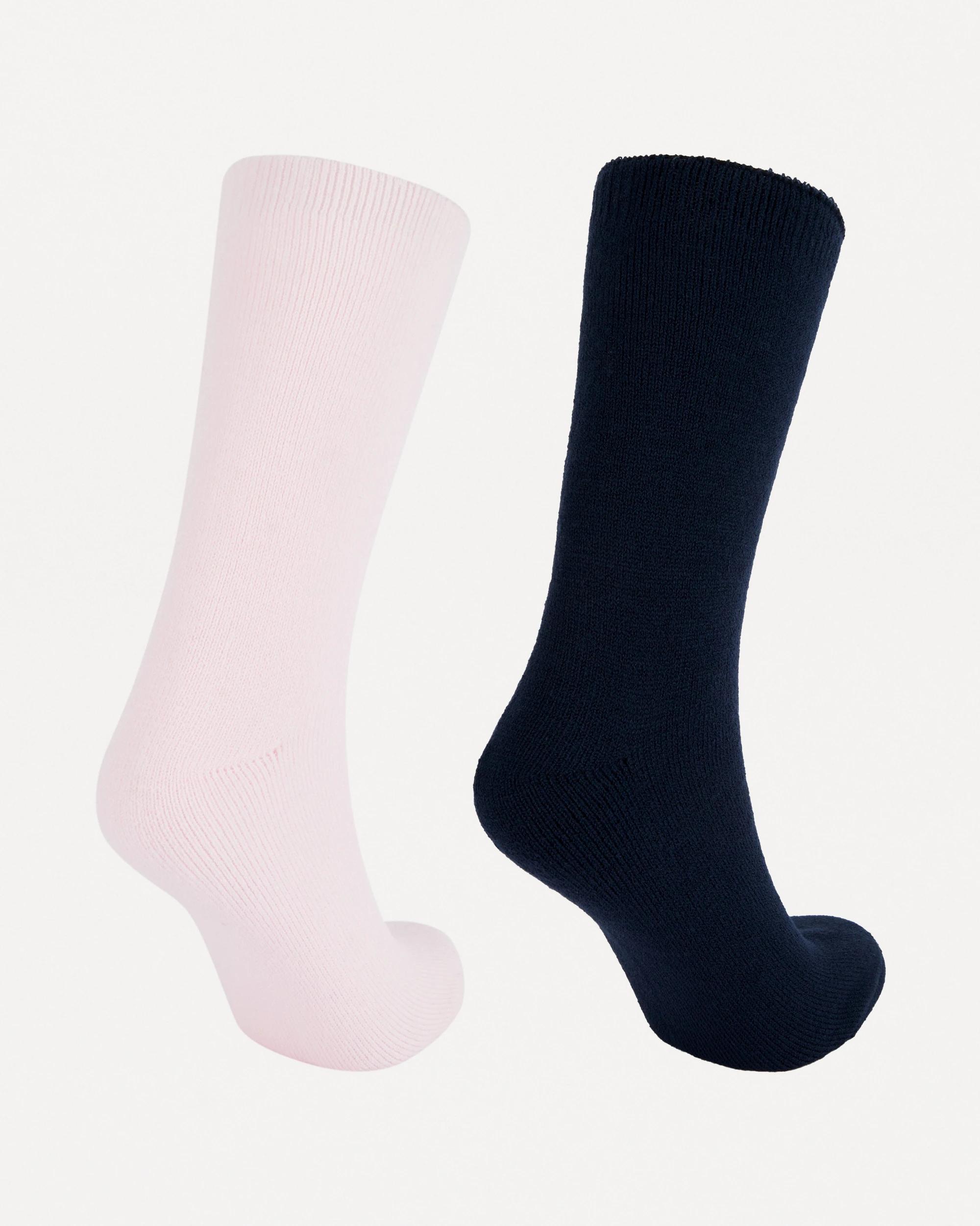 2 2 Pack Bed Socks Pink Navy, 2 of 3