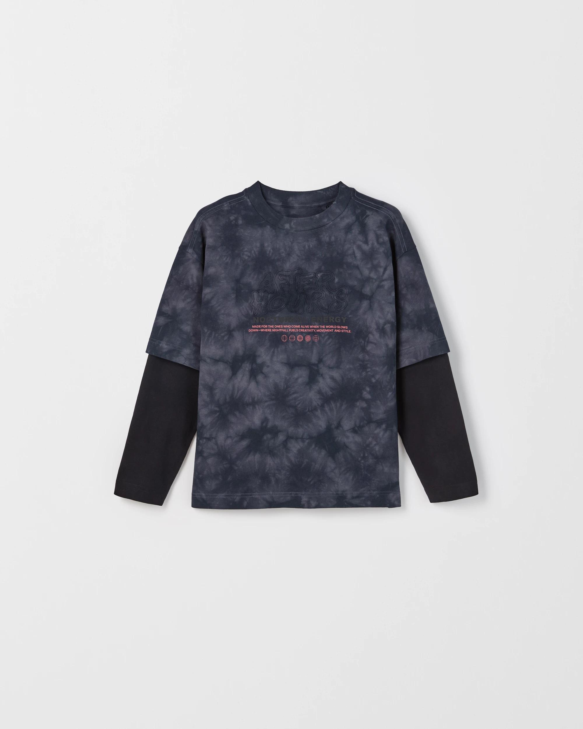 4 Target Kids Australian Cotton Oversized Long Sleeve Applique 2Fer T-Shirt BLACK, 4 of 5