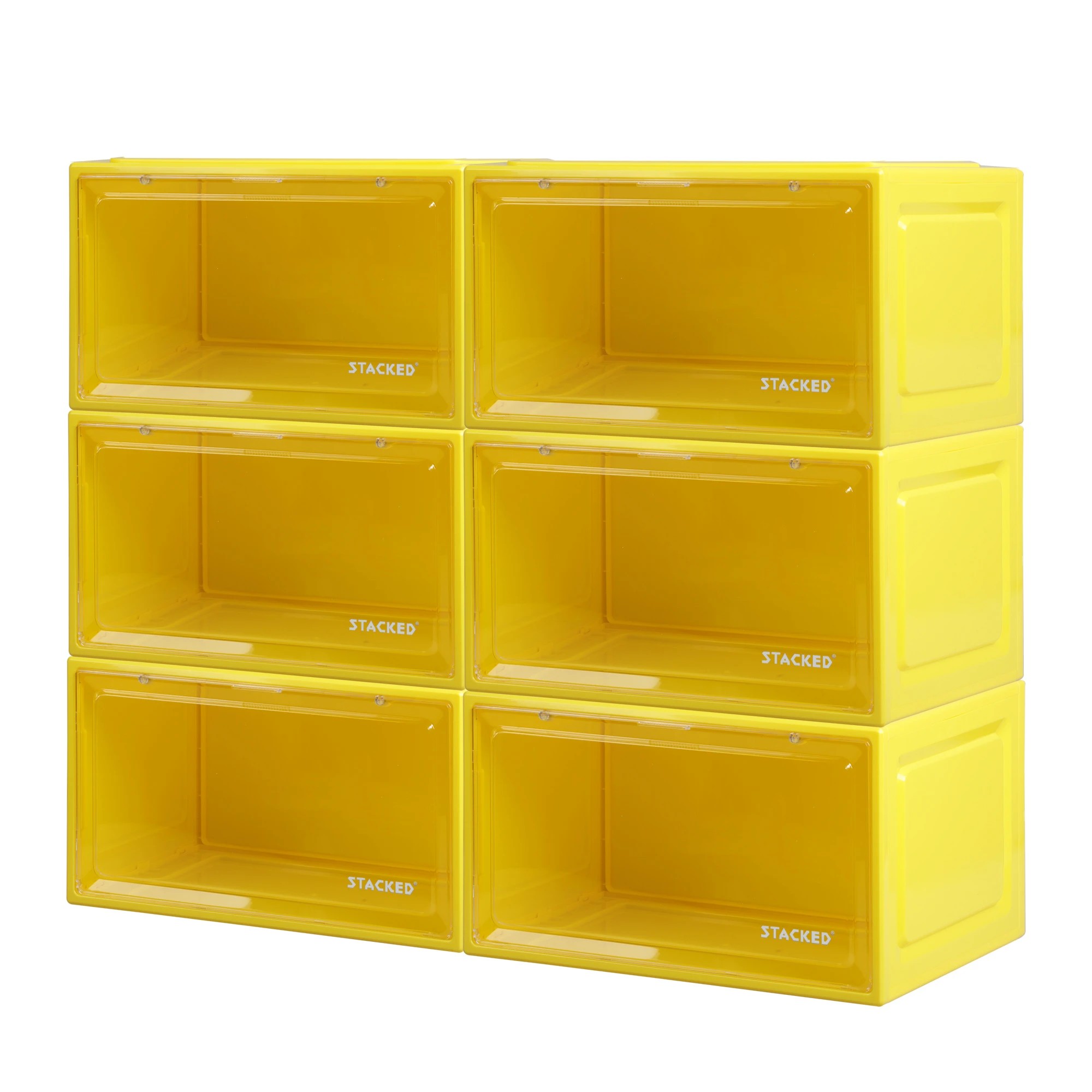 1 Traderight 6PCS Storage Box Stackable - Yellow, 1 of 7