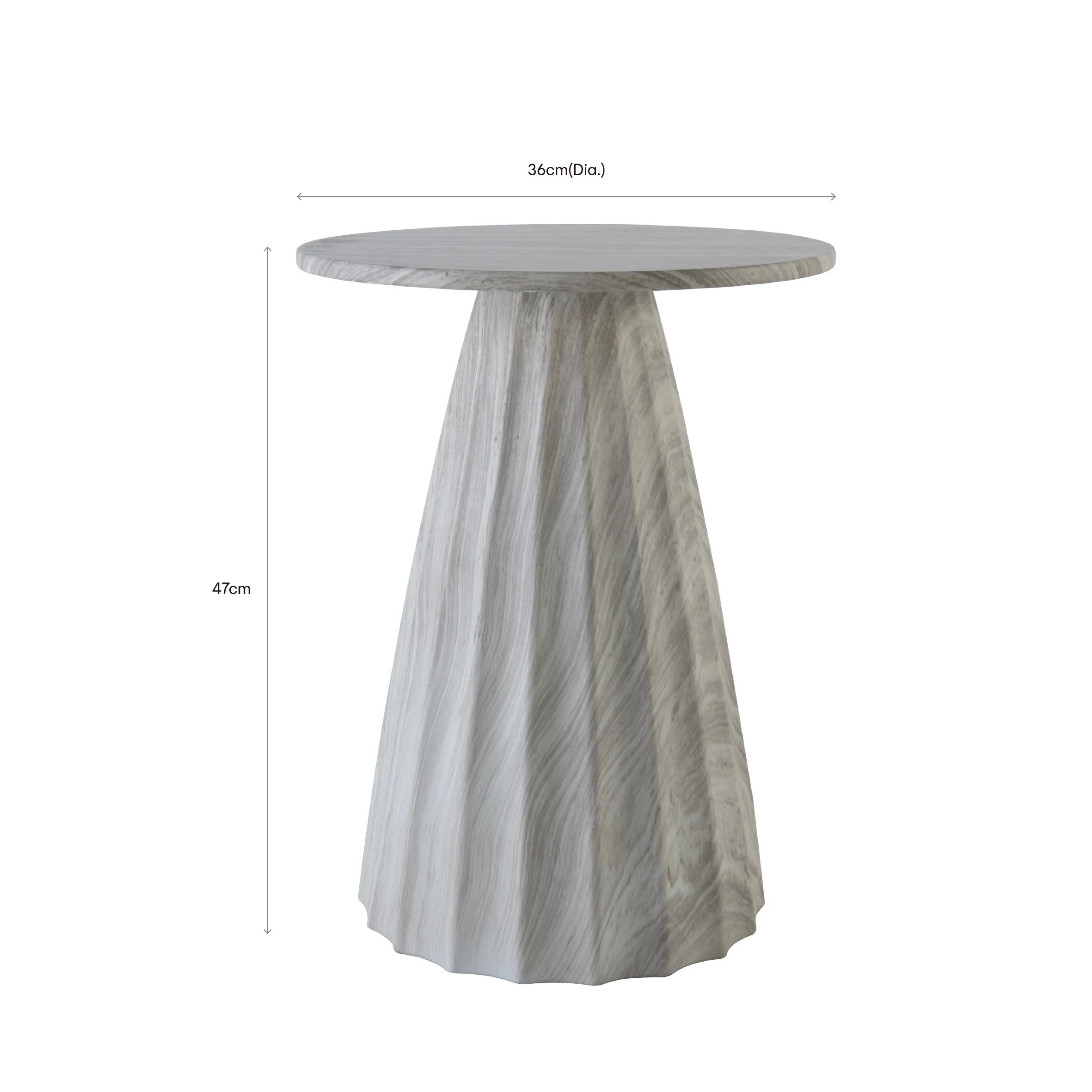 6 Ribbed Stone Look Side Table, 6 of 6