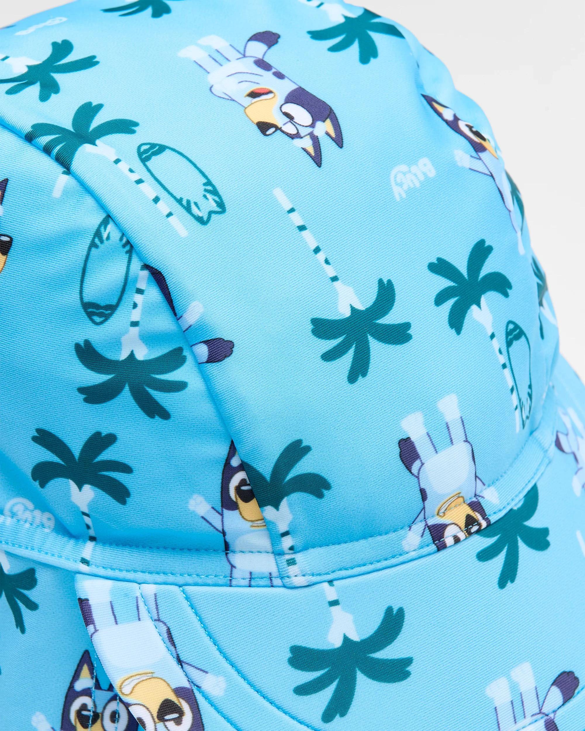 2 Kids Licensed Bluey Palm Tree Swim Hat BLUE, 2 of 3