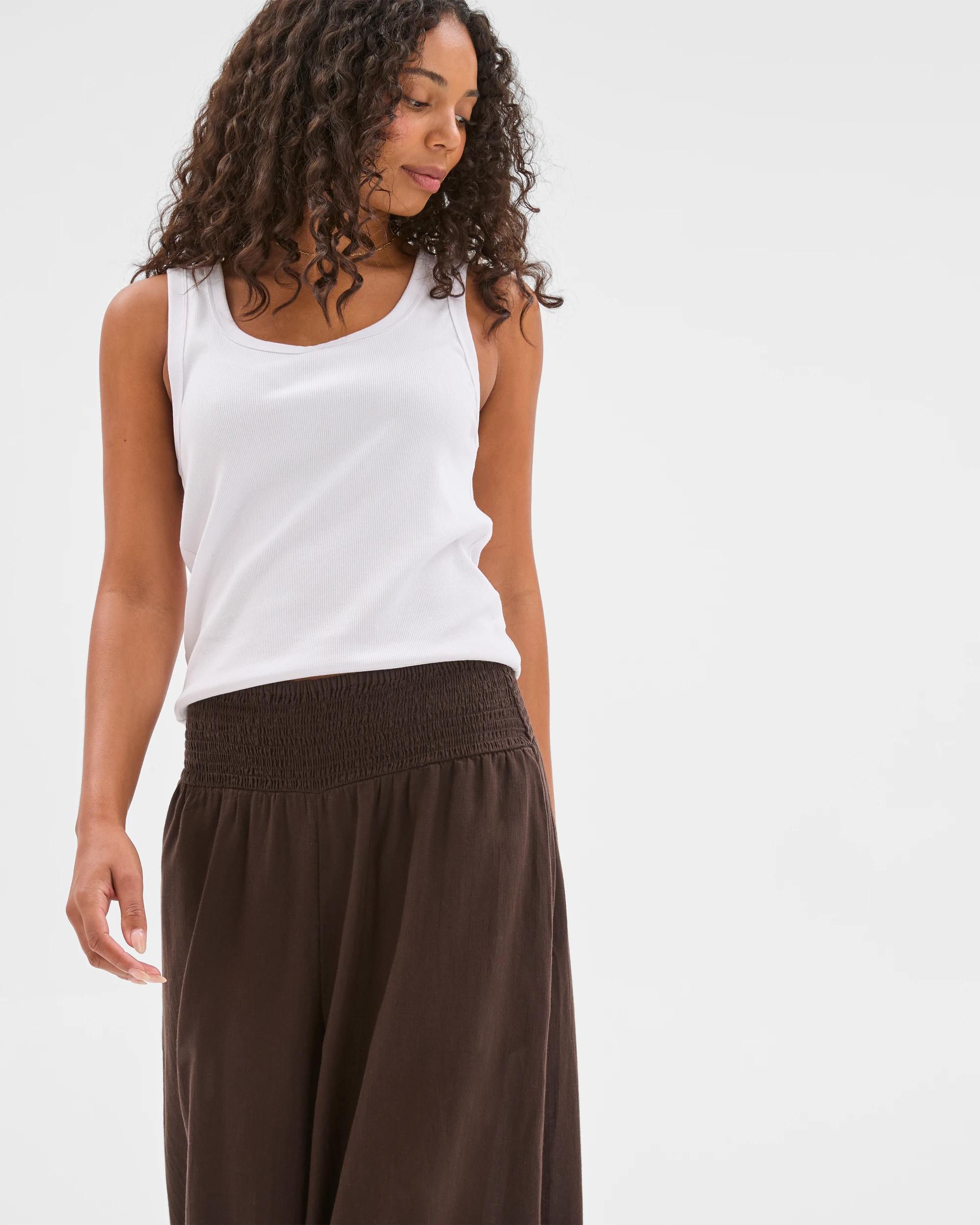 3 Target Woman Resort Australian Cotton Blend Soft Harem Pants COCOA, 3 of 7