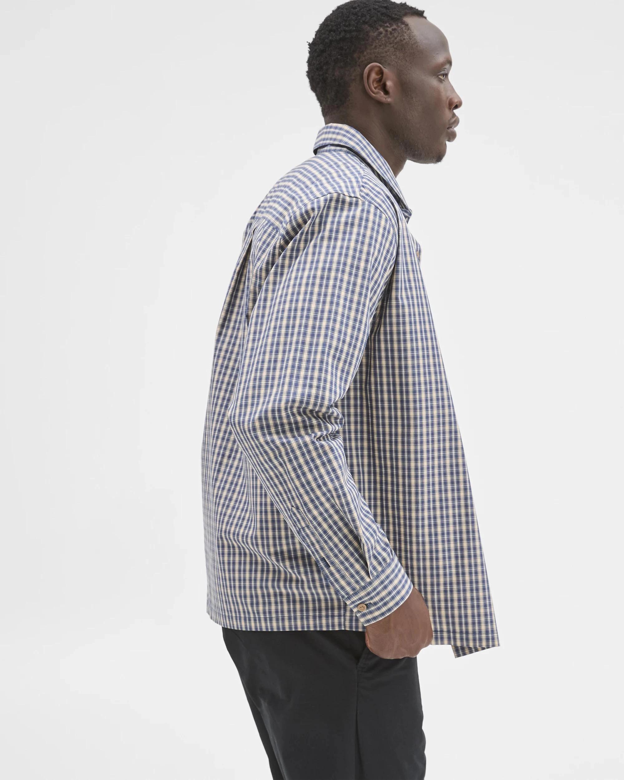 6 Commons Australian Cotton Business Shirt BLUE CHECK, 6 of 7