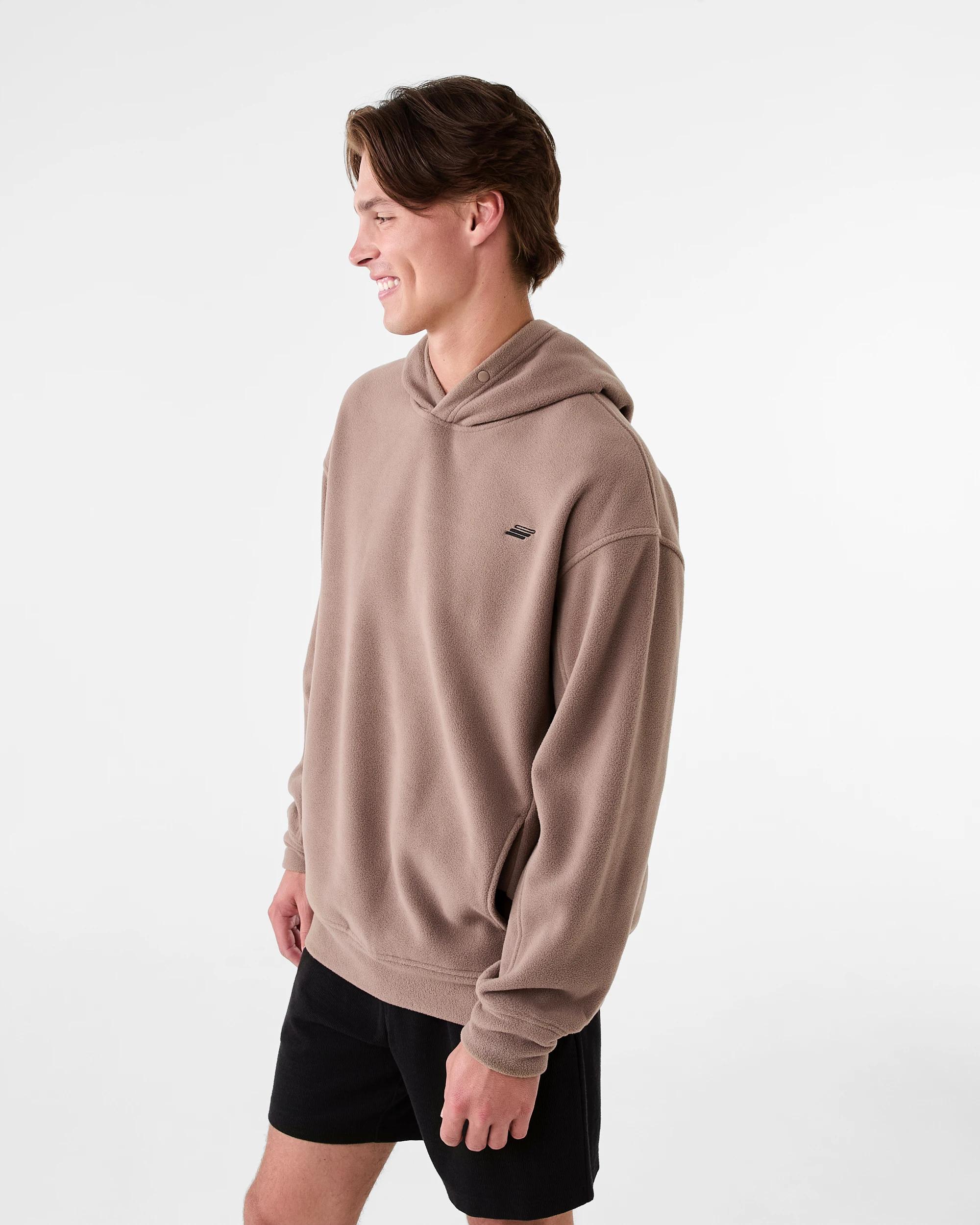 2 Active Mens Oversized Polar Fleece Hoodie Brn Phenix, 2 of 7