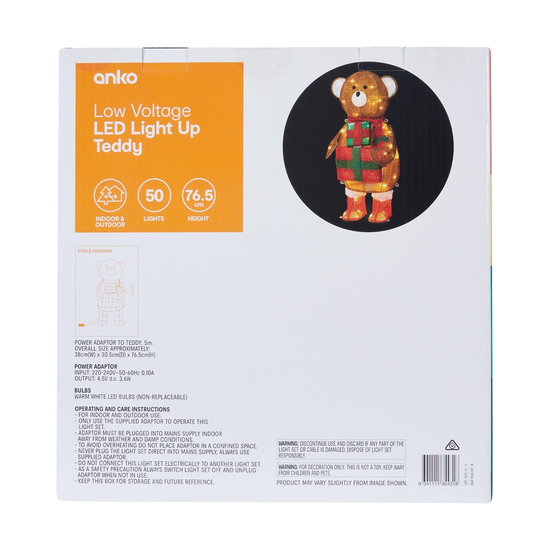 9 Low Voltage LED Light Up Teddy, 9 of 9