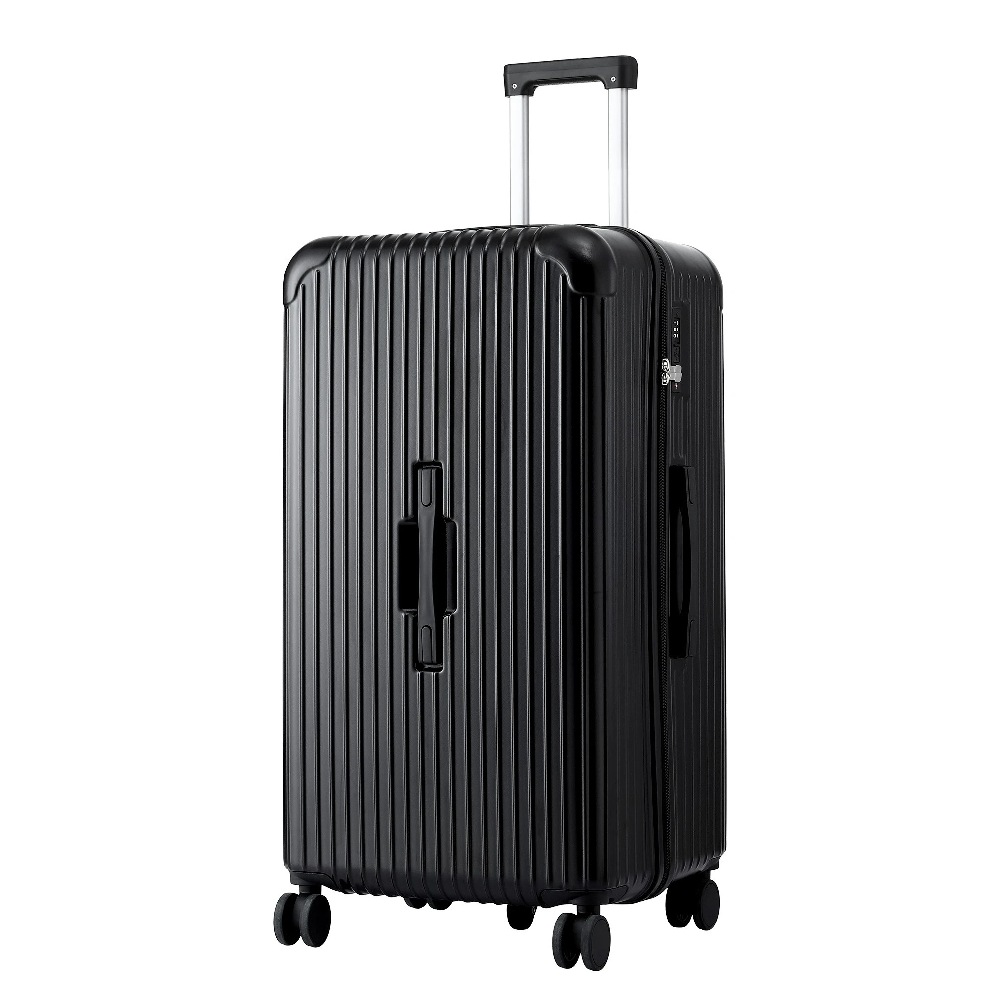 1 Wanderlite 28" Trunk Luggage Suitcase Travel 5 Wheels Type-C Port TSA - Black, 1 of 8