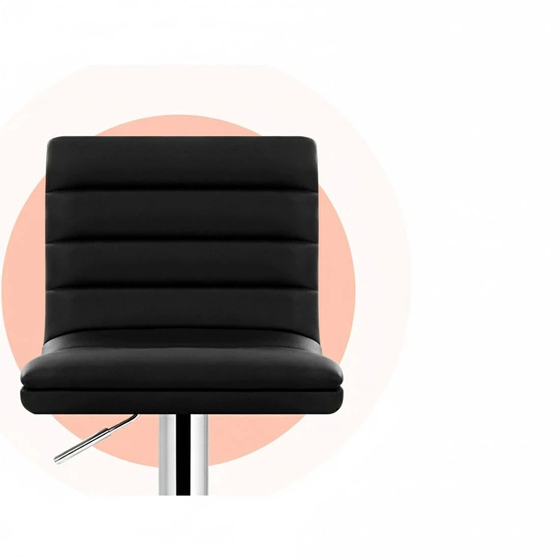 4 Artiss 4x Bar Stools Padded Leather Gas Lift - Black, 4 of 5