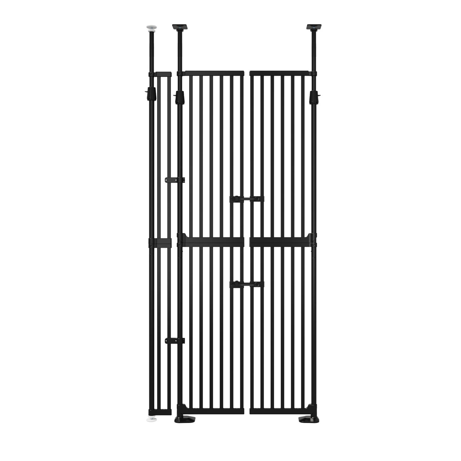 1 Alopet 190cm-264cm Retractable Safety Gate Pet Dog Cat Extra Tall Fence - Black, 1 of 5
