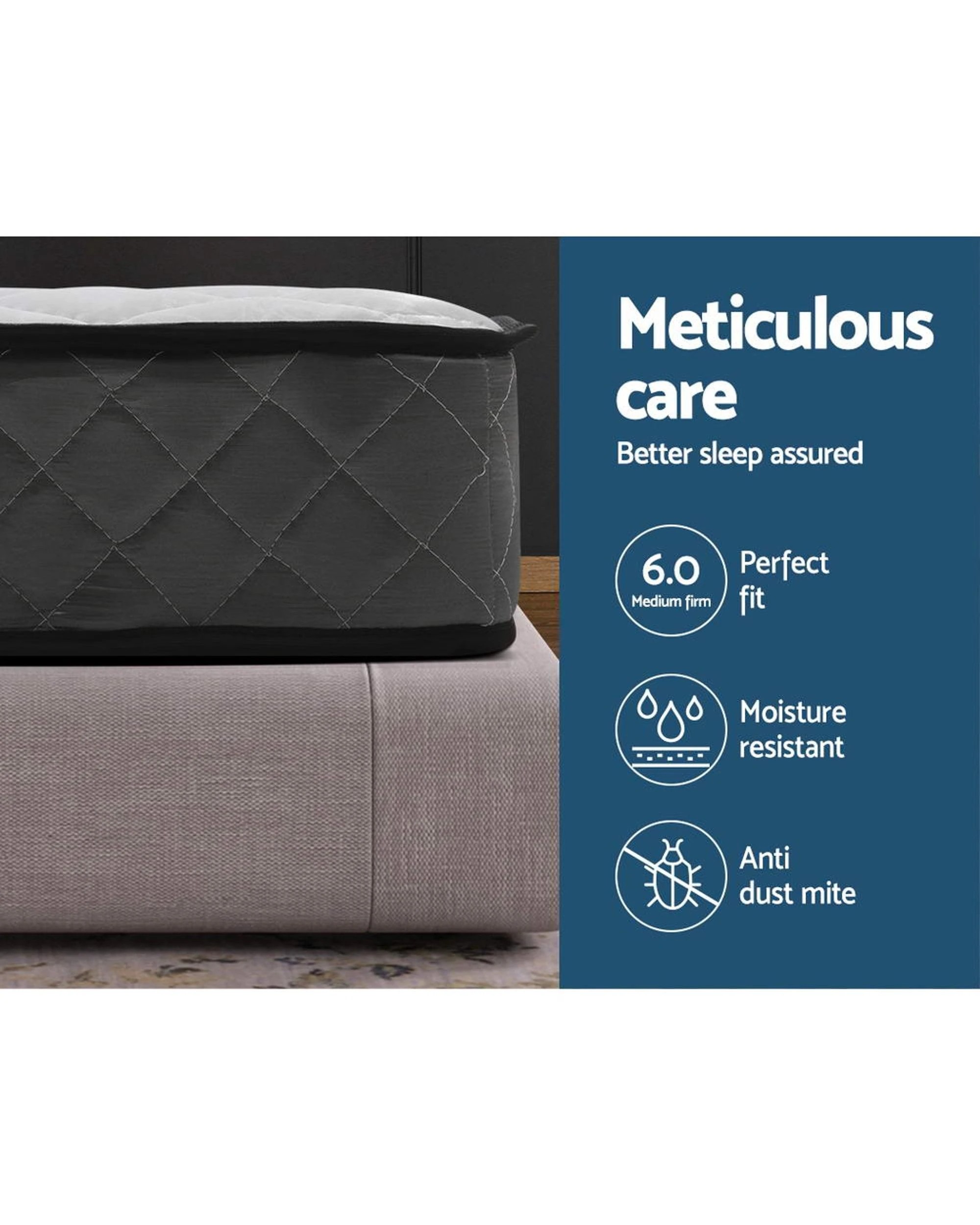 3 Giselle Bedding 16cm Mattress Tight Top Single - Single Bed - Multi, 3 of 6