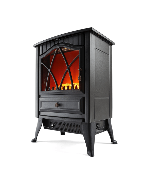 Flame Effect Fireplace Heater - Black