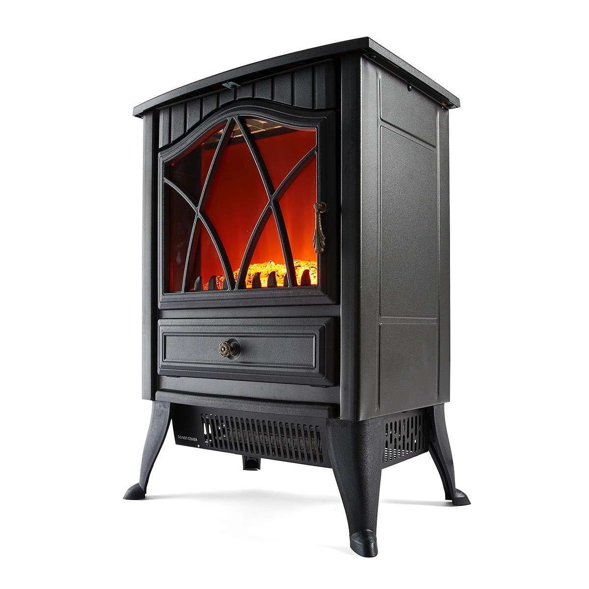 1 Flame Effect Fireplace Heater - Black, 1 of 9