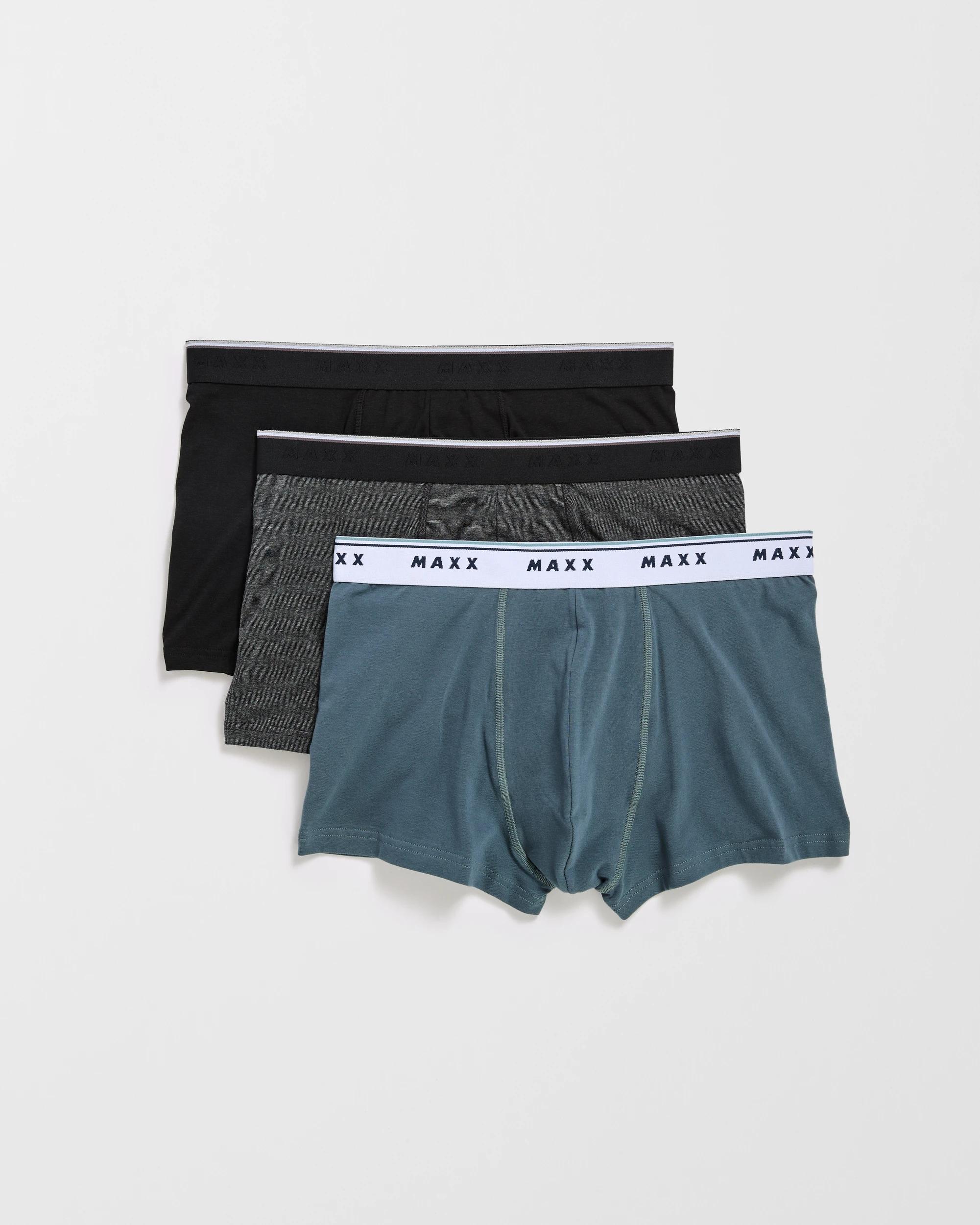 1 Maxx Australian Cotton 3 Pack Hipster Trunks SLATE BLACK, 1 of 4
