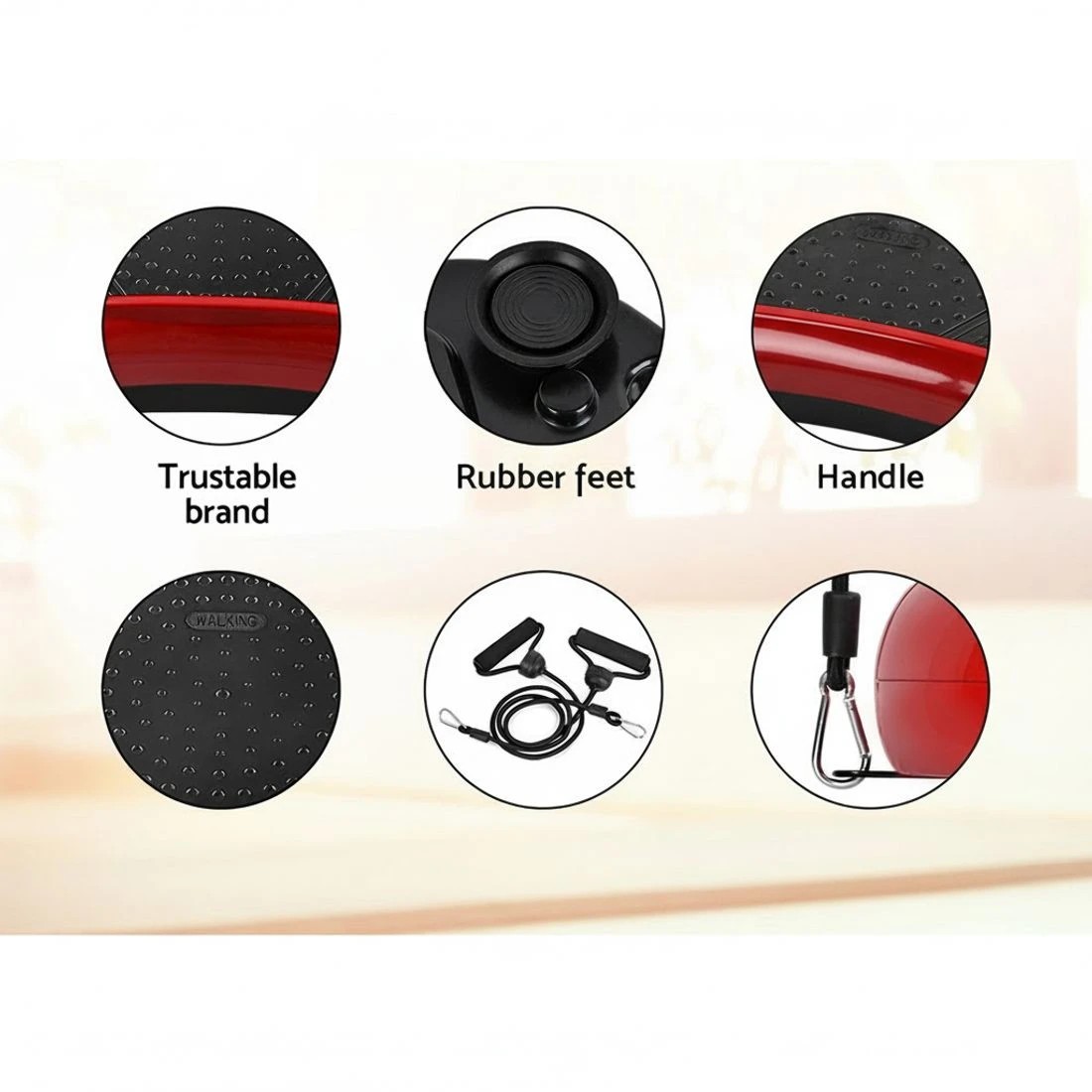 5 Everfit Vibration Machine Platform Resistance Rope Home Fitness - Brown, 5 of 8