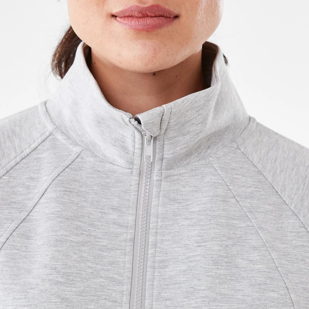 5 Active Womens Half Zip Long Sleeve Sweatshirt Grey Marle, 5 of 6