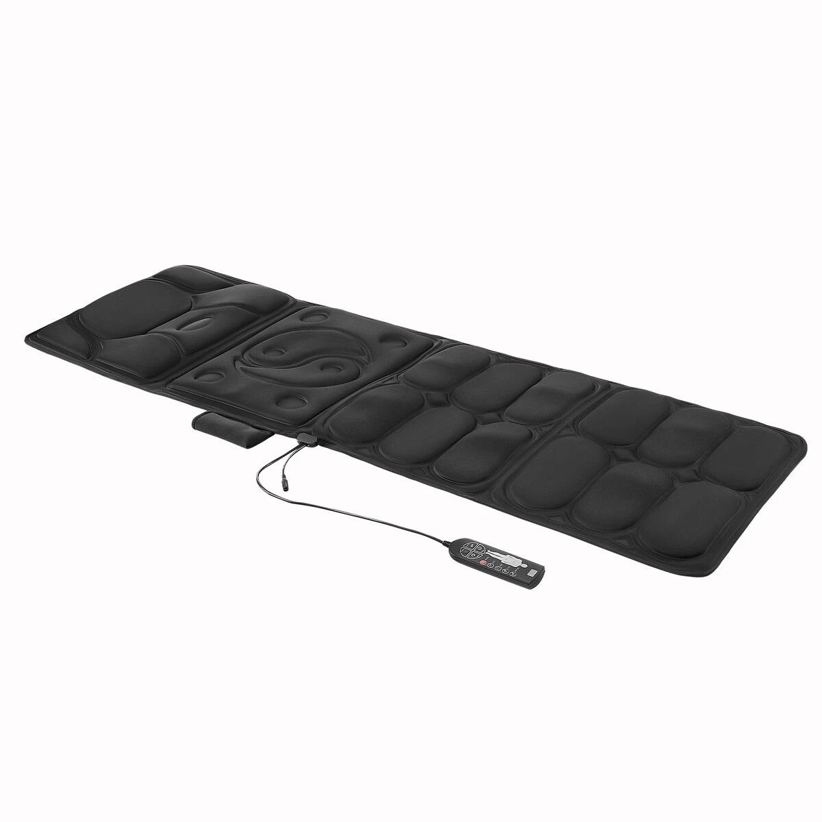 1 HOMASA Heated Massage Mat Electric Heating Pad Body Vibration Massager for Shoulder Back Buttock Leg 10 Motors Mattress, 1 of 6