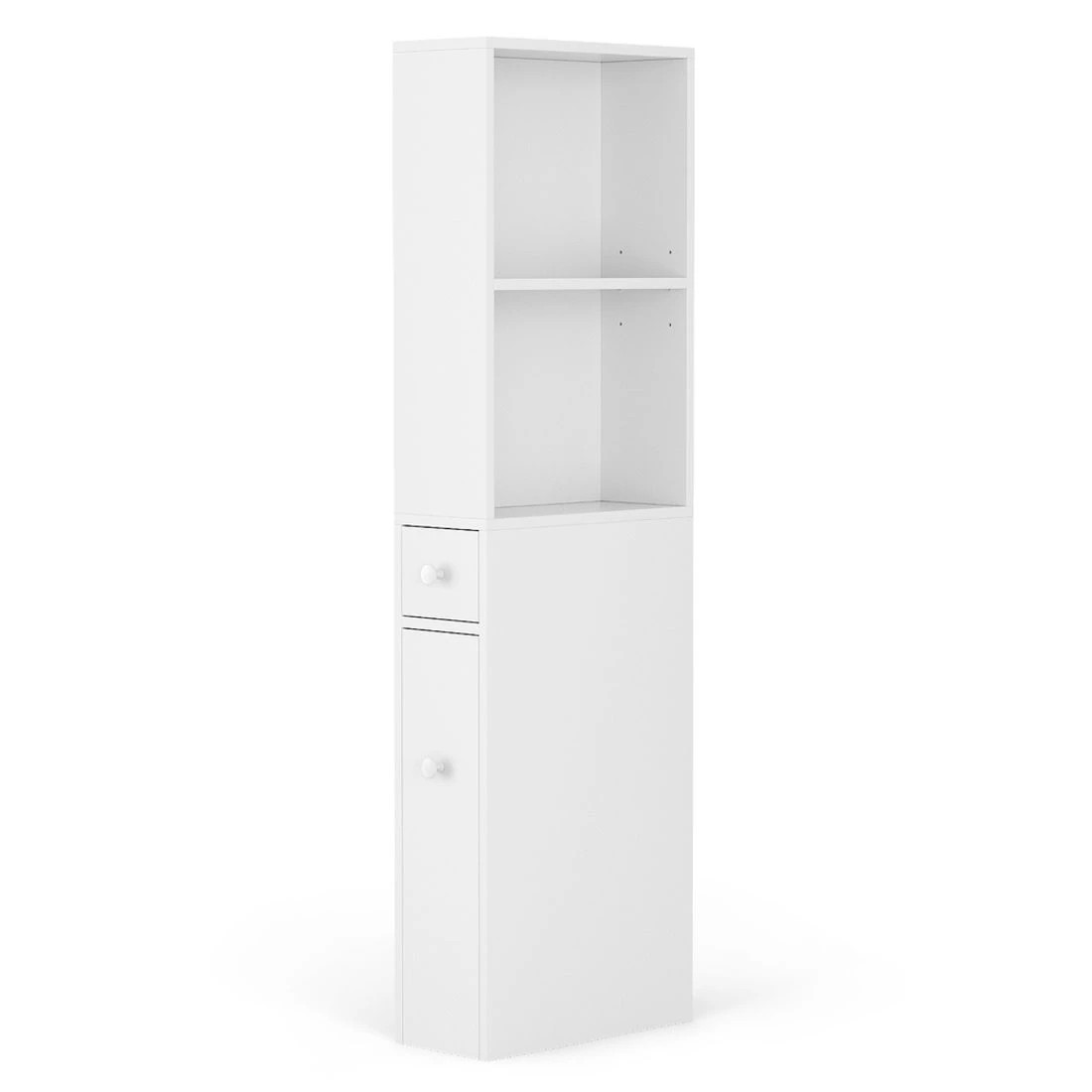2 Artiss Bathroom Cabinet Storage Slim Organiser Drawer Toilet Corner 135cm - White, 2 of 7
