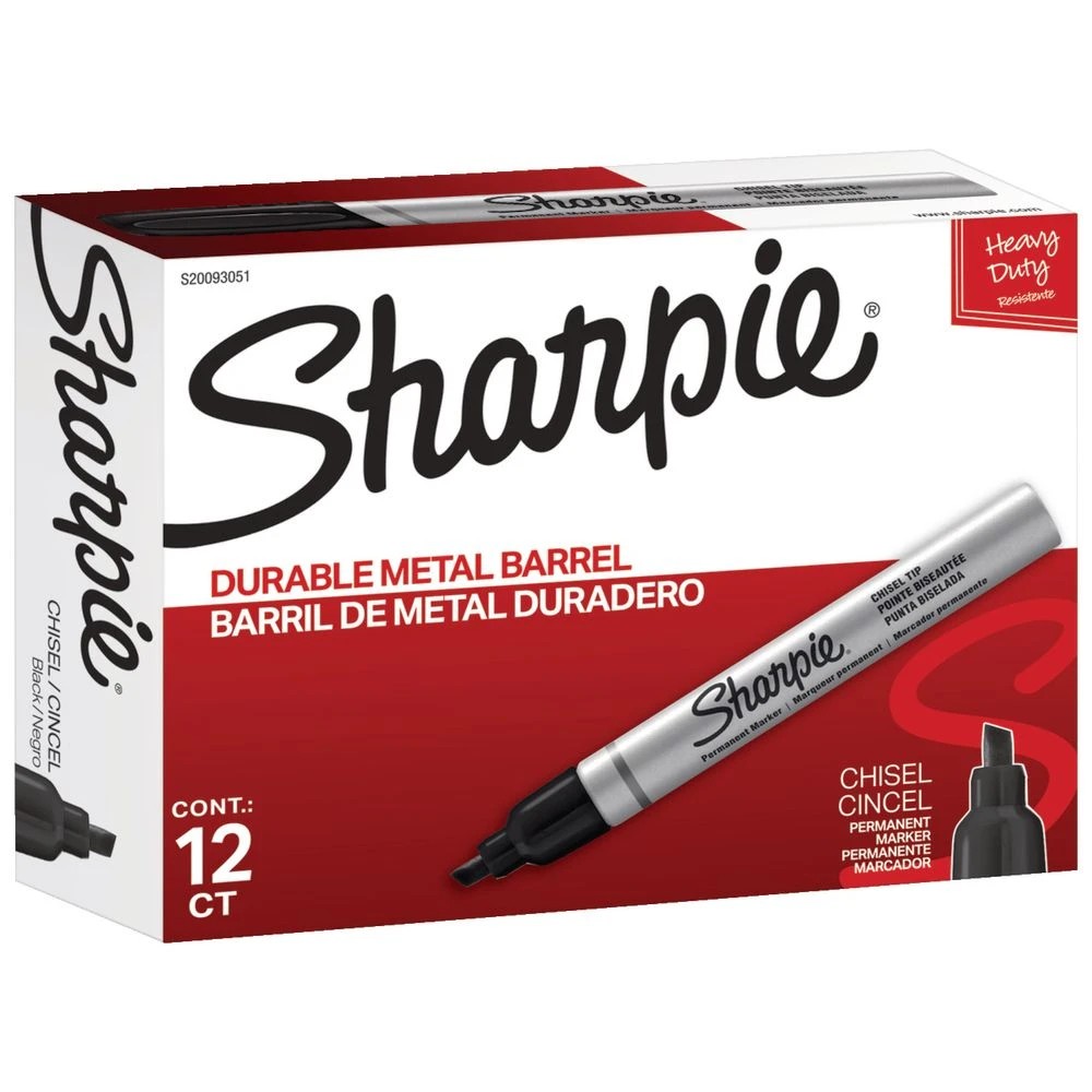 3 Sharpie Metal Permanent Markers Chisel Black 12 Pack, 3 of 3