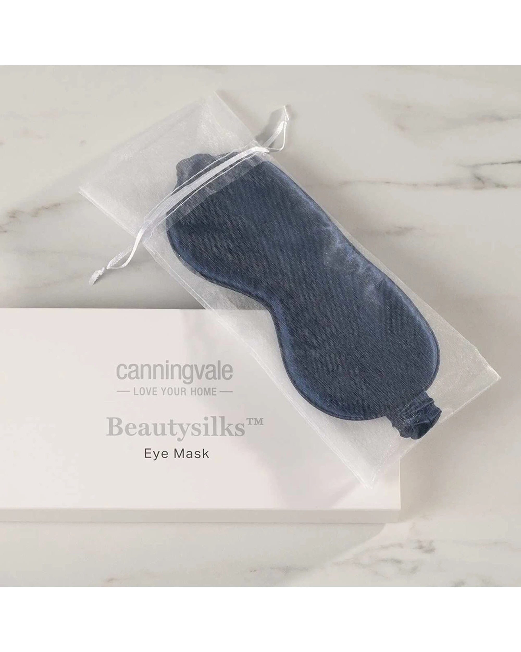 2 Canningvale Beautysilks Eye Mask Light-Blocking Sleep Aid Champagne - Blue, 2 of 3