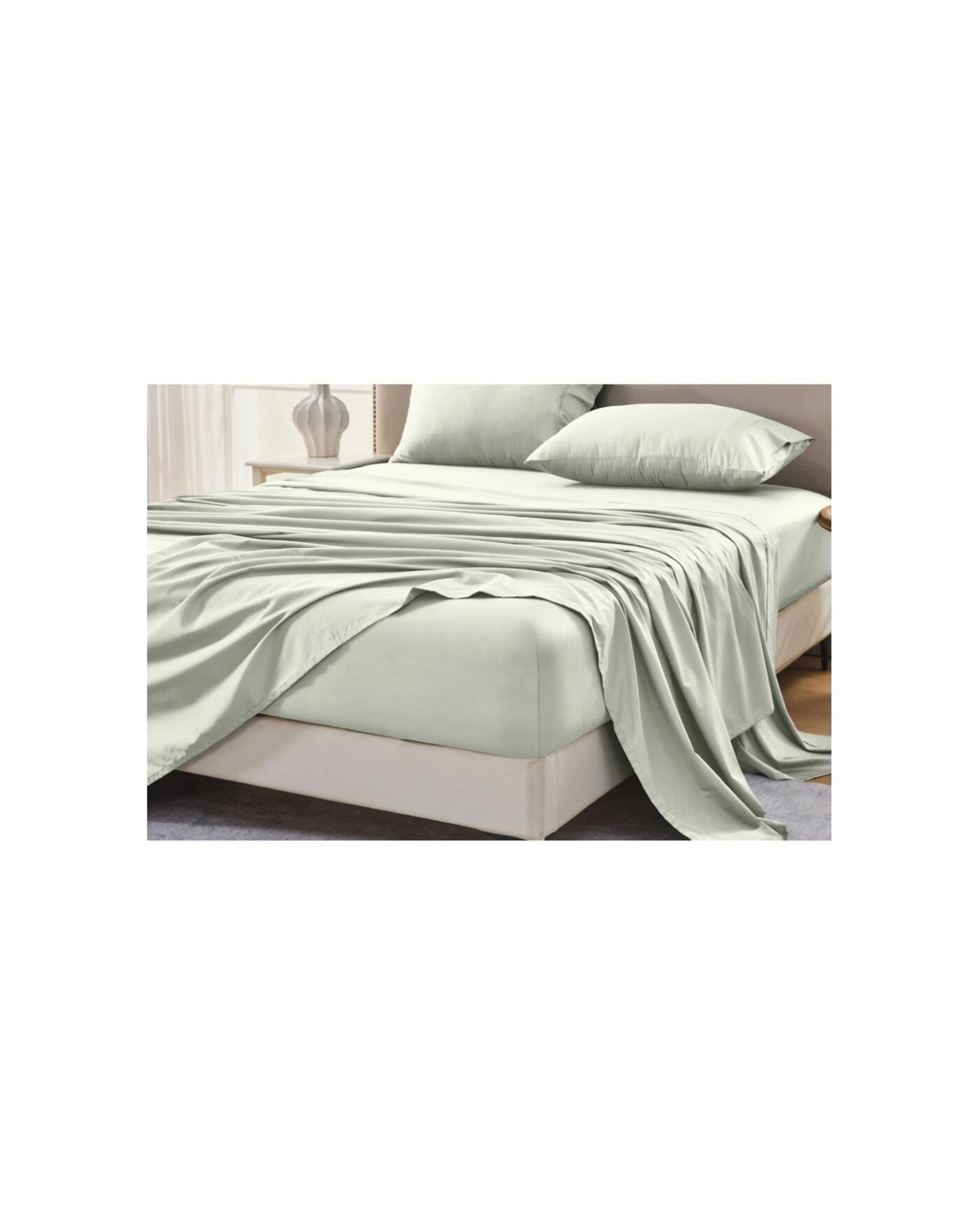 1 Grosvenor House 500TC Egyptian Cotton Flat Bed Bedding Sheet - Double Bed - Green, 1 of 5