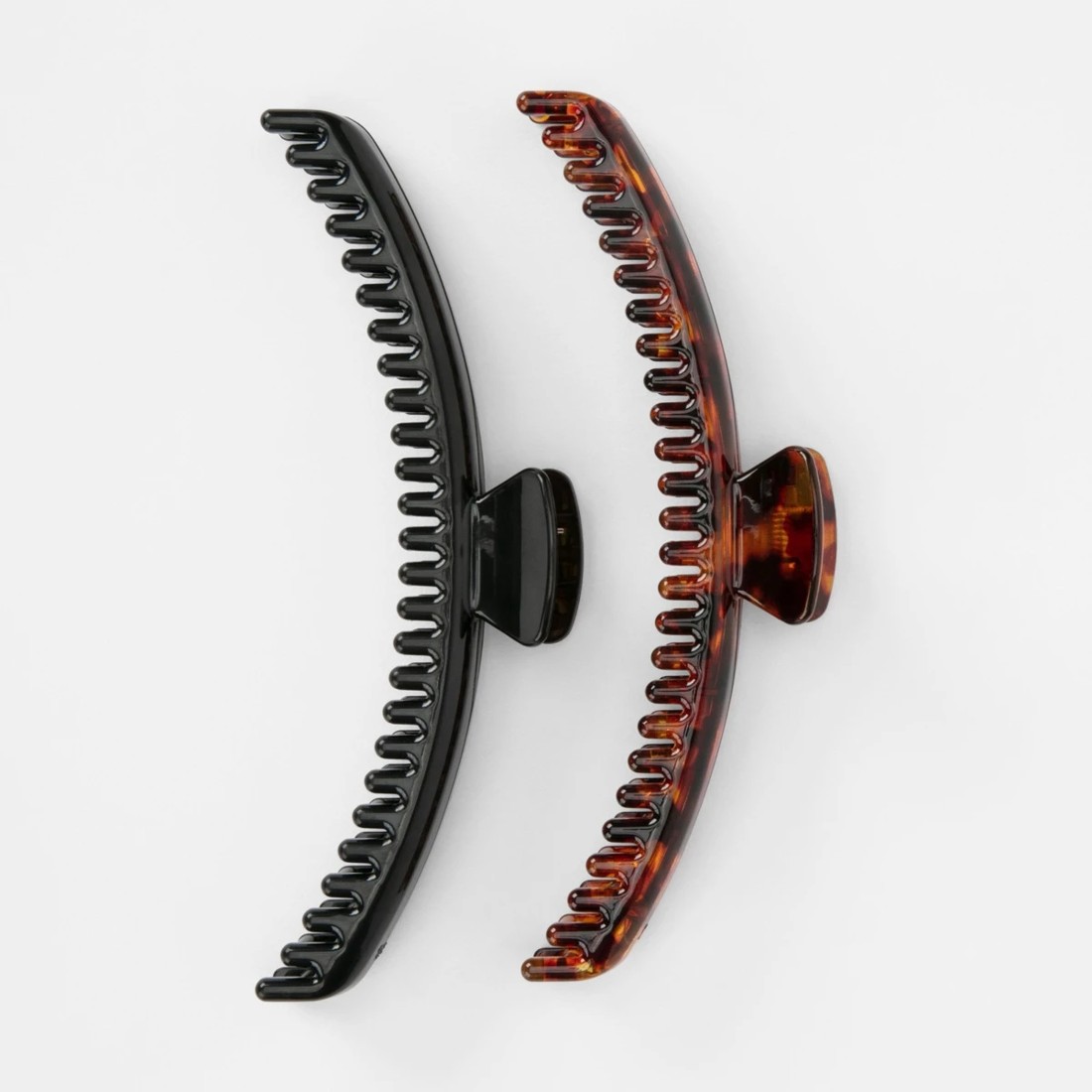 1 OXX Haircare 2 Pack Tort and Black Hold All Claw Hair Clips, 1 of 4