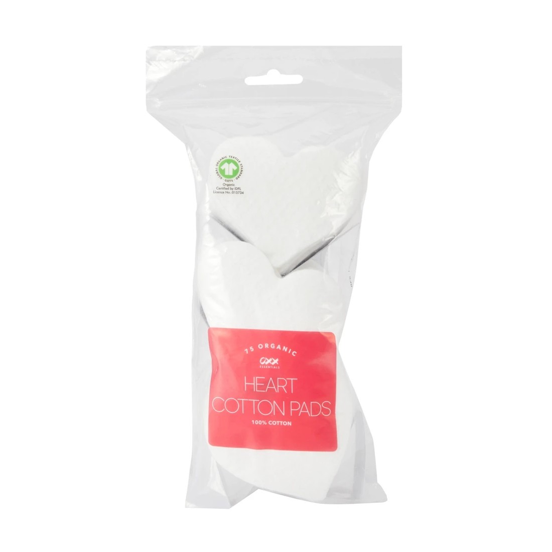 1 OXX Essentials 75 Pack Heart Organic Cotton Pads, 1 of 3