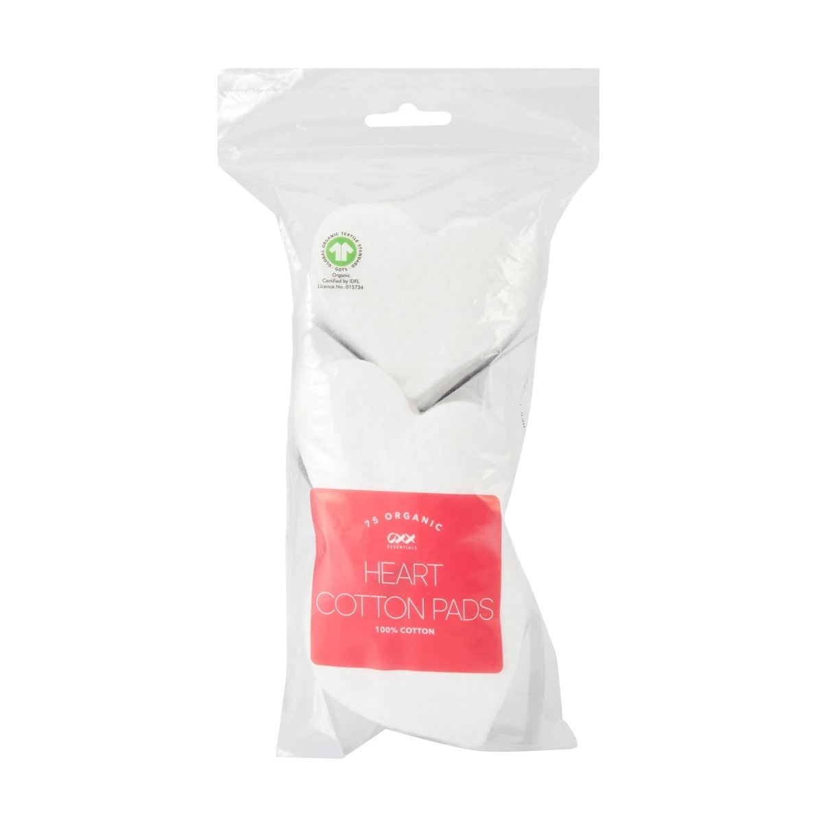 1 OXX Essentials 75 Pack Heart Organic Cotton Pads, 1 of 3
