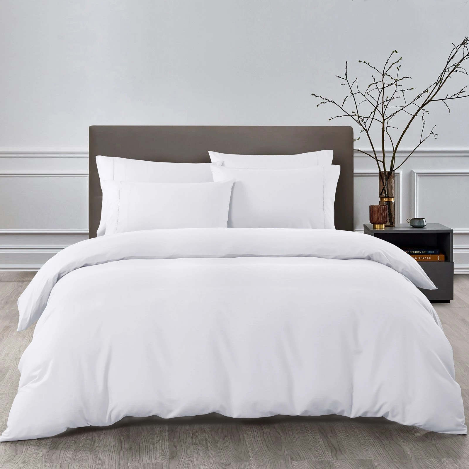 1 Royal Comfort 2000TC Bamboo Cooling 6 Piece Sheet Quilt Cover Set - Double Bed - White, 1 of 5