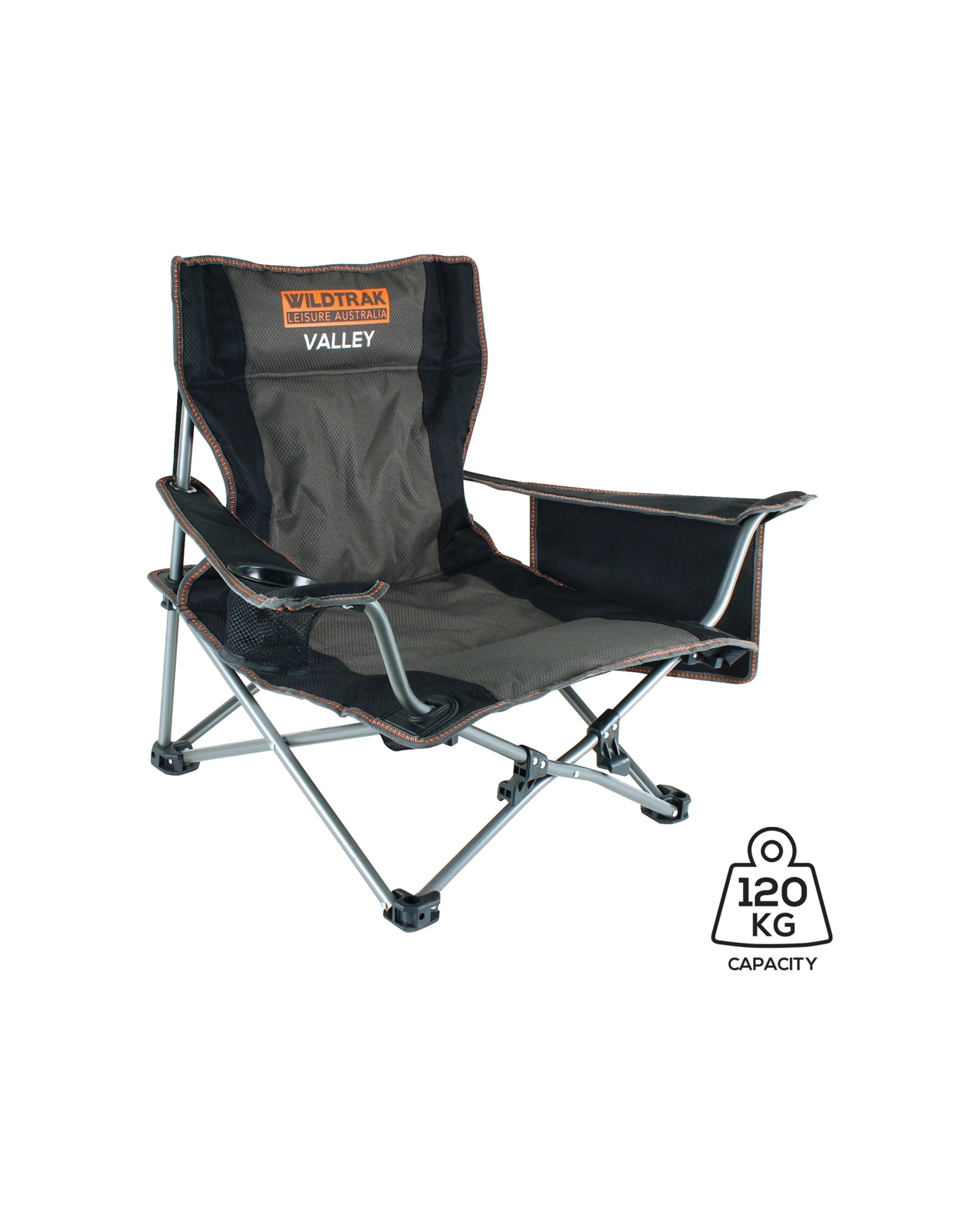 4 Wildtrak Valley Event Chair Outdoor Beach Seat Mesh Cup Holder - Black, 4 of 4