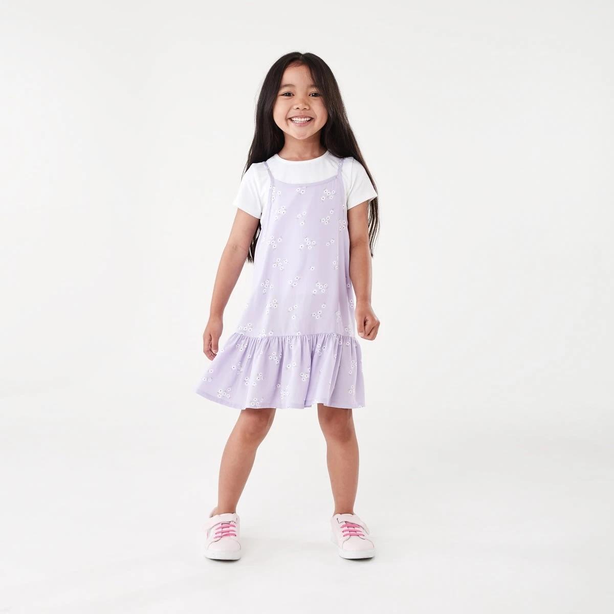 1 2 Piece T-shirt and Dress Set Pur Floral, 1 of 7