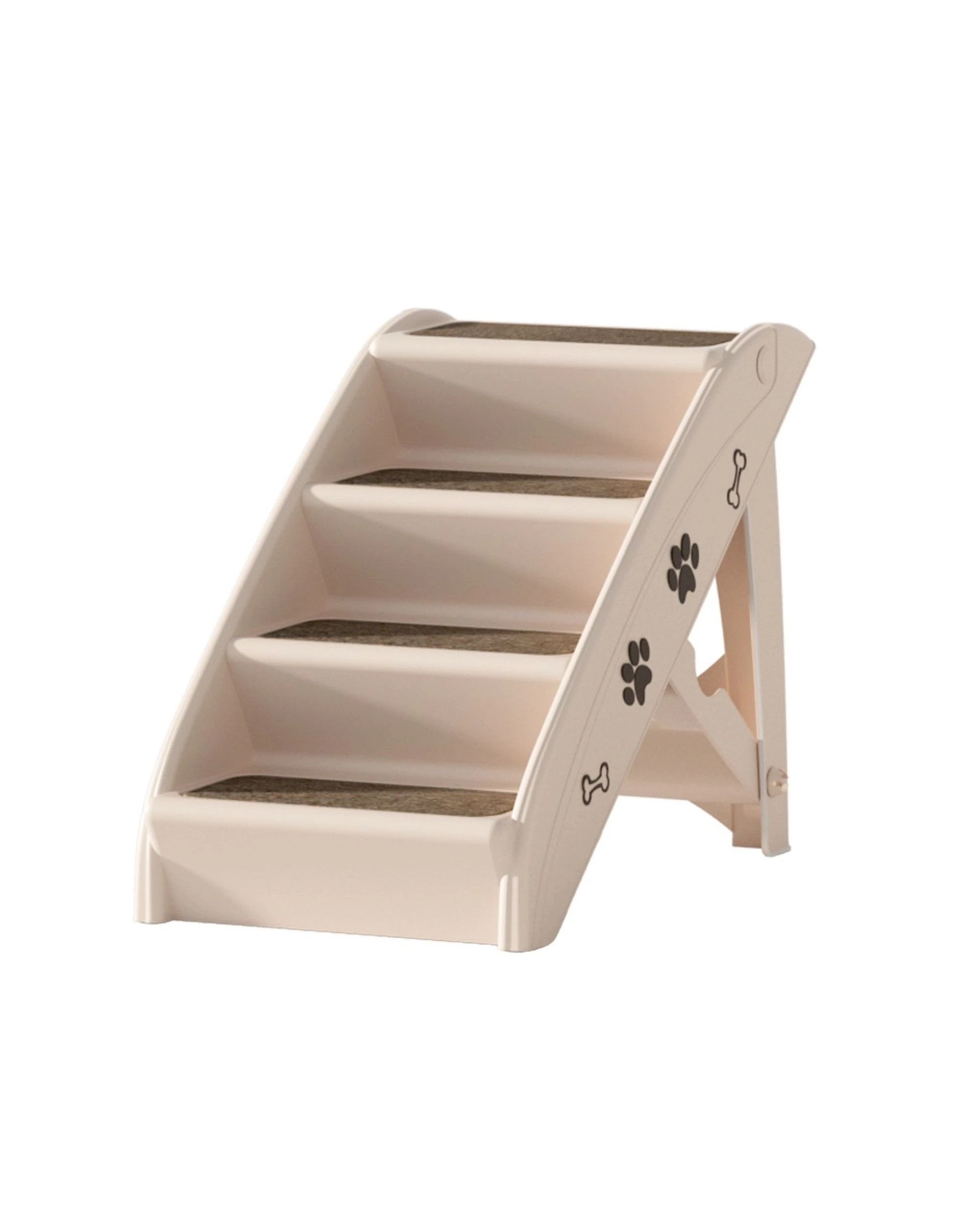 1 i.Pet Dog Ramp Steps For Bed Sofa Car Pet Stairs Ladder Portable Foldable - Beige, 1 of 7