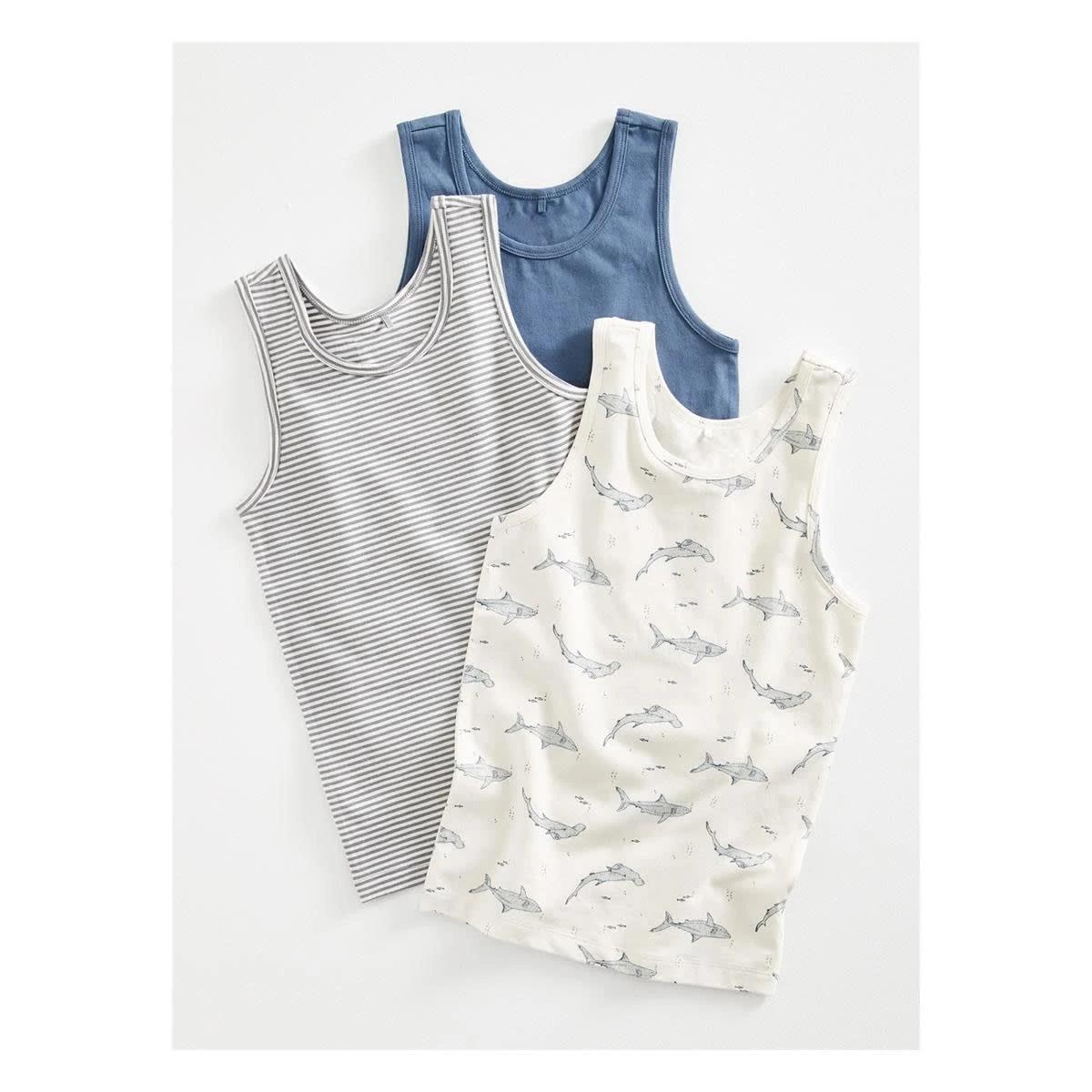 6 3 Pack Super Soft Singlets Shark, 6 of 6