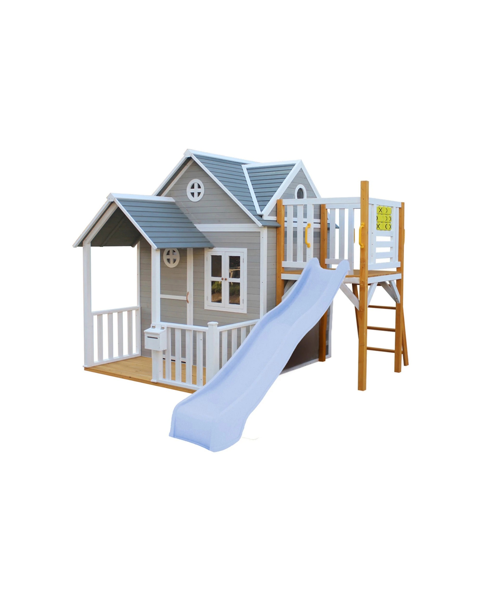 1 KIDZSHACK Jolly Kids Wooden Cubby House With Letterbox Slide - Blue, 1 of 1