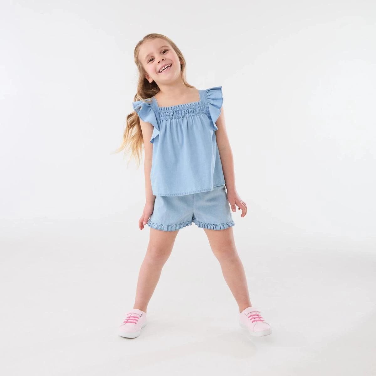 5 Woven Frill Top CHAMBRAY, 5 of 6