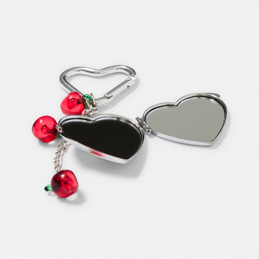 3 Locket Apple Bag Charm Keyring - Silver, 3 of 4