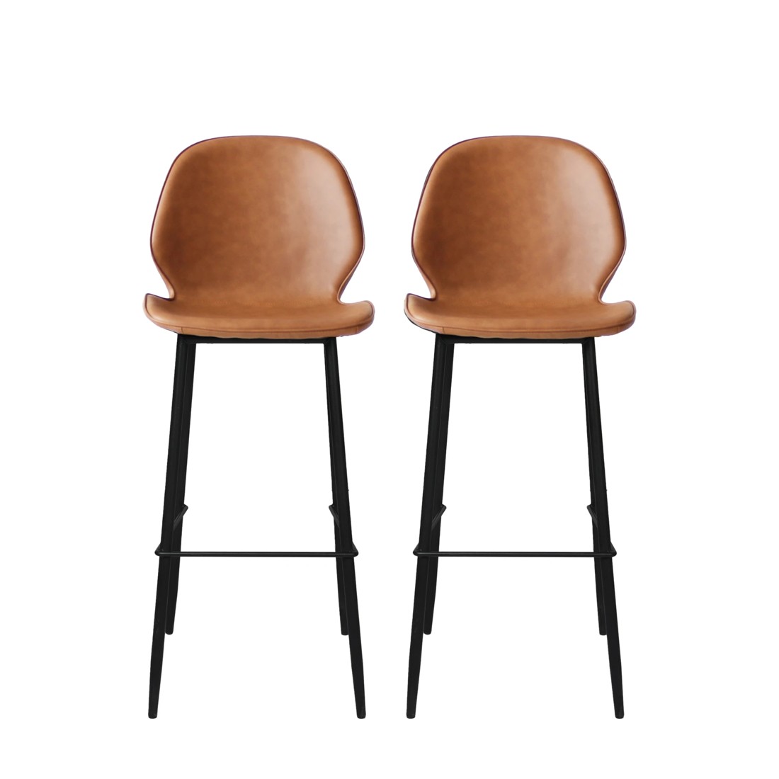 6 Levede 2x Leather Bar Stool - Brown, 6 of 6