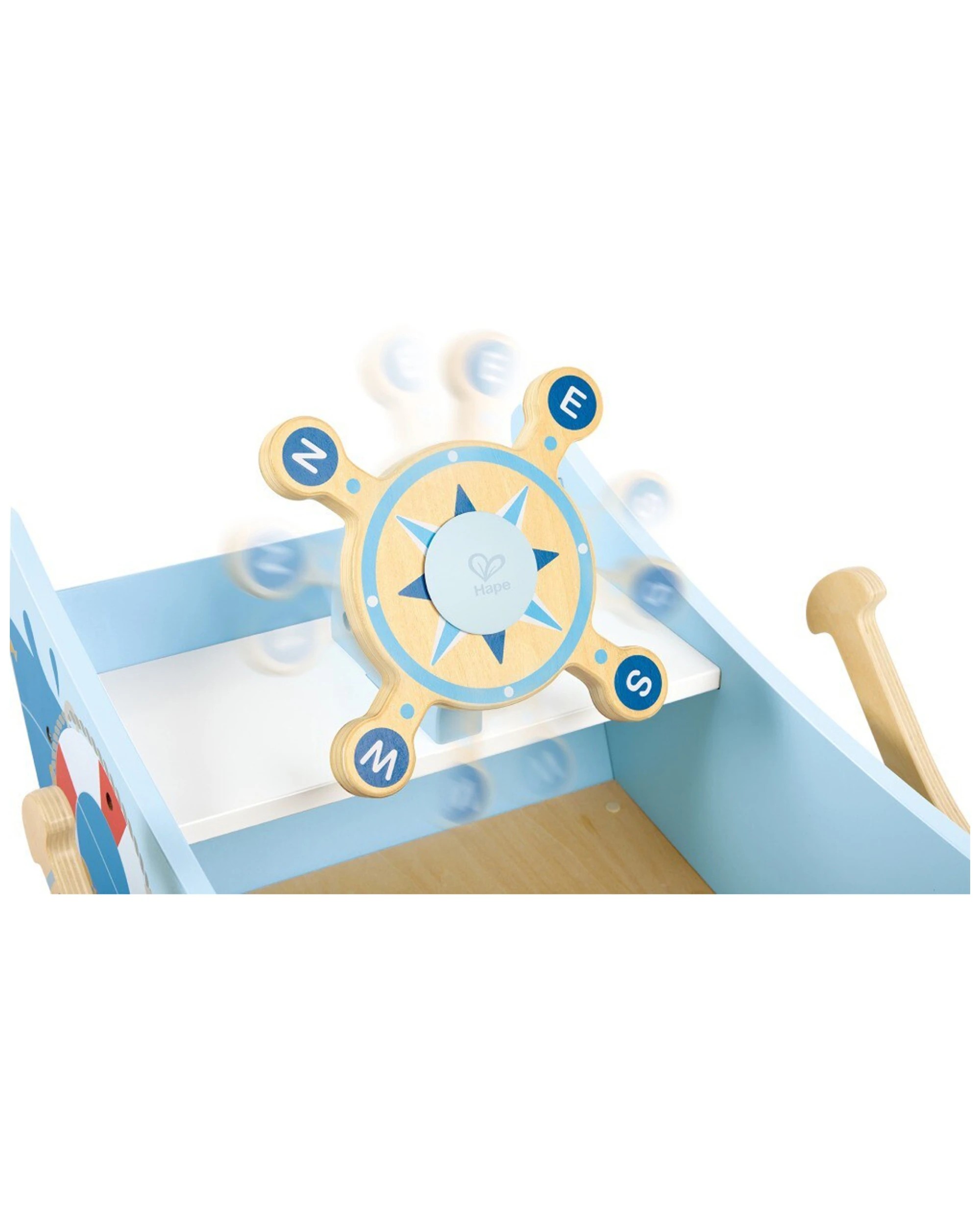 2 Hape Captain's Rocking Boat Kids/toddlers Motor Skills Learning Fun Toy 12m+. - Blue, 2 of 3